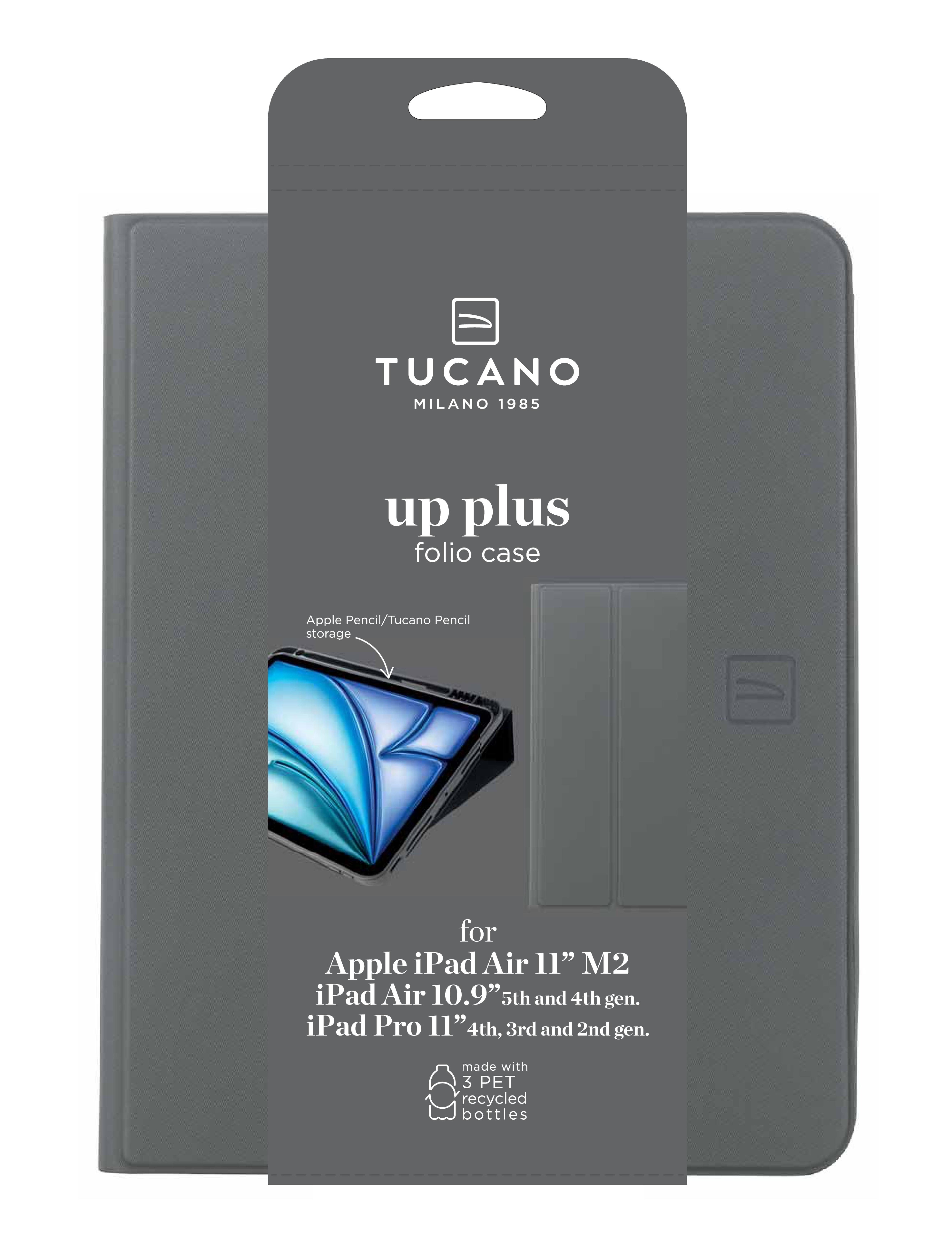 TUCANO UP PLUS Tablethülle Apple iPad Air 11" M4-M3-M2, iPad Air 5th/4th gen , iPad Pro 11" 4th/3rd gen, Grau