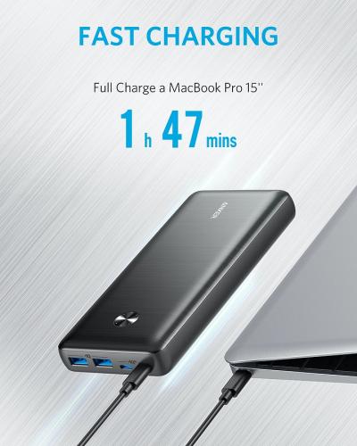 Leistungsstarke Powerbank für schnelles Laden Powerbank lädt MacBook Pro in 1 Stunde und 47 Minuten vollständig auf