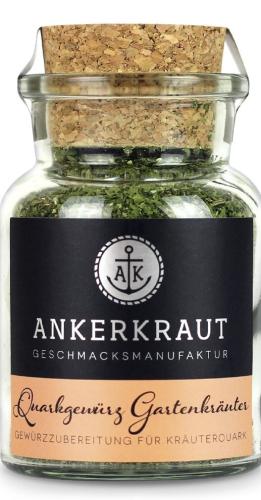 Ein Glas Ankerkraut Quarkgewürz Gartenkräuter mit Korkverschluss
