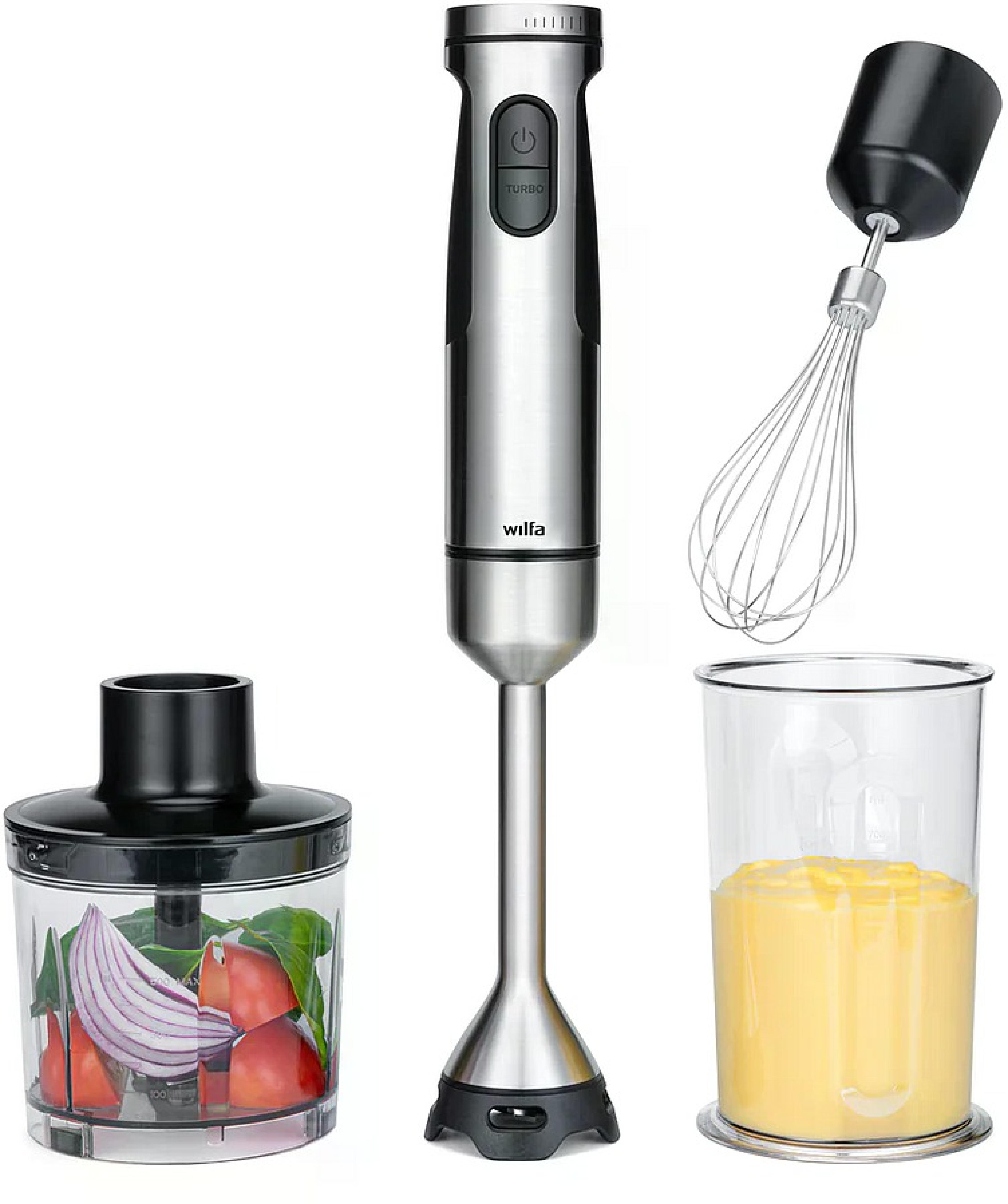 WILFA Stabmixer FUSION 1500 mit Zubehör, 1500W, IM3-1500FP, silber