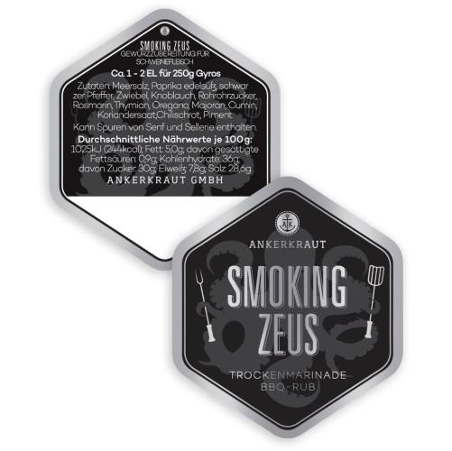 Ankerkraut Smoking Zeus Trockenmarinade für Schweinefleisch, ideal für Gyros mit würziger Paprika- und Kräutermischung.