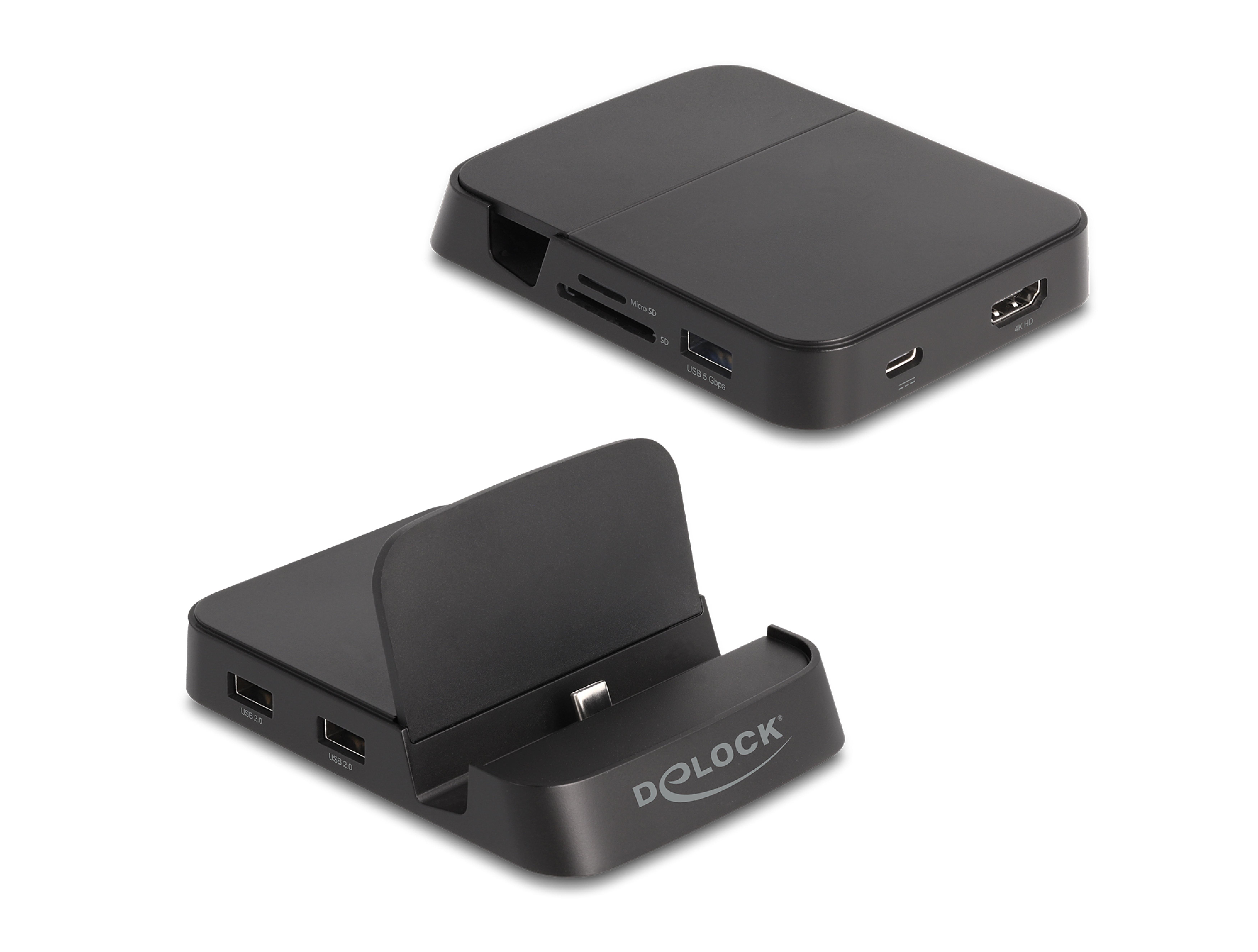 DELOCK Smartphone Dockingstation 4K mit integrierter Halt.