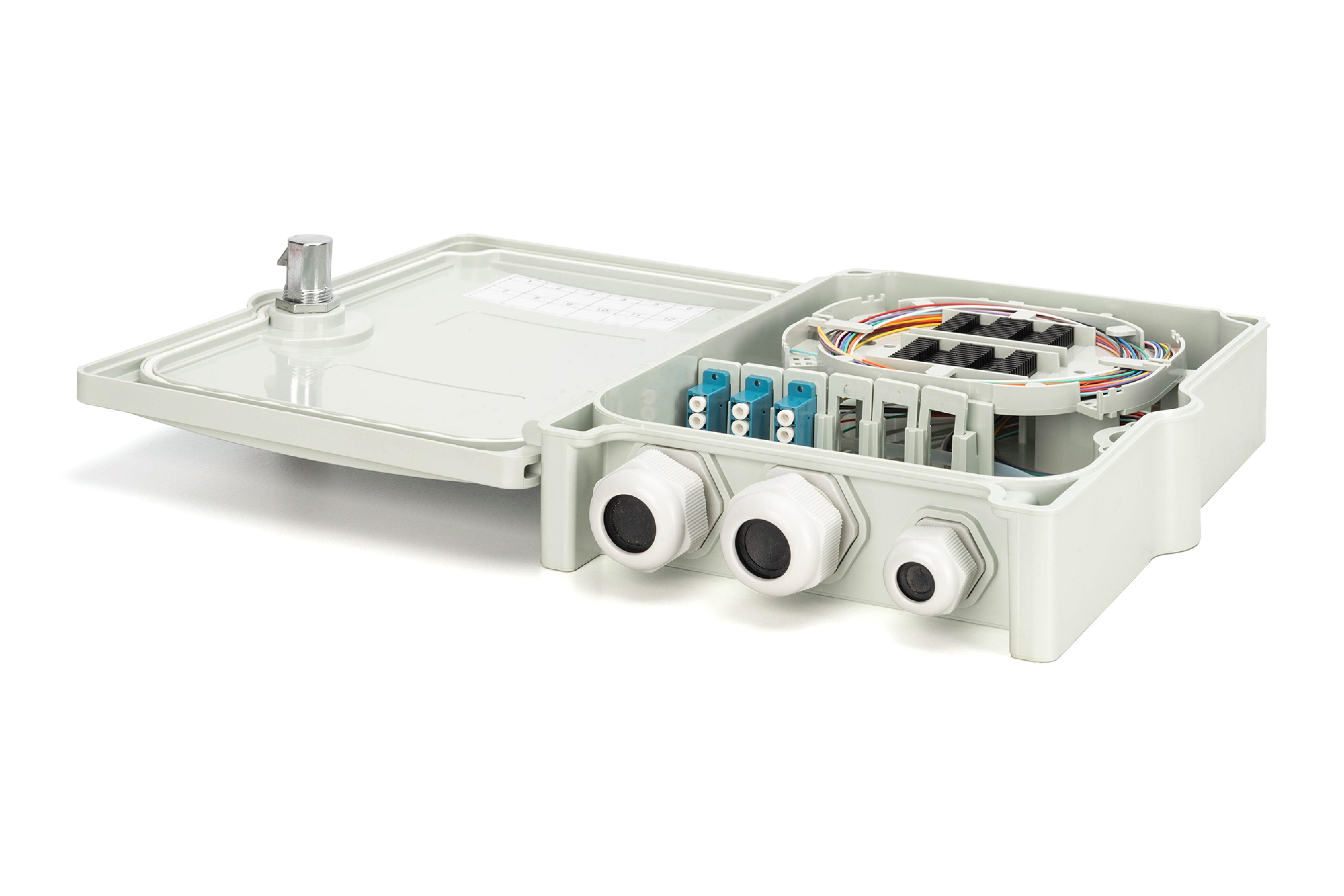 DIGITUS FTTH Box bestueckt OS2 12Fasern LC/PC