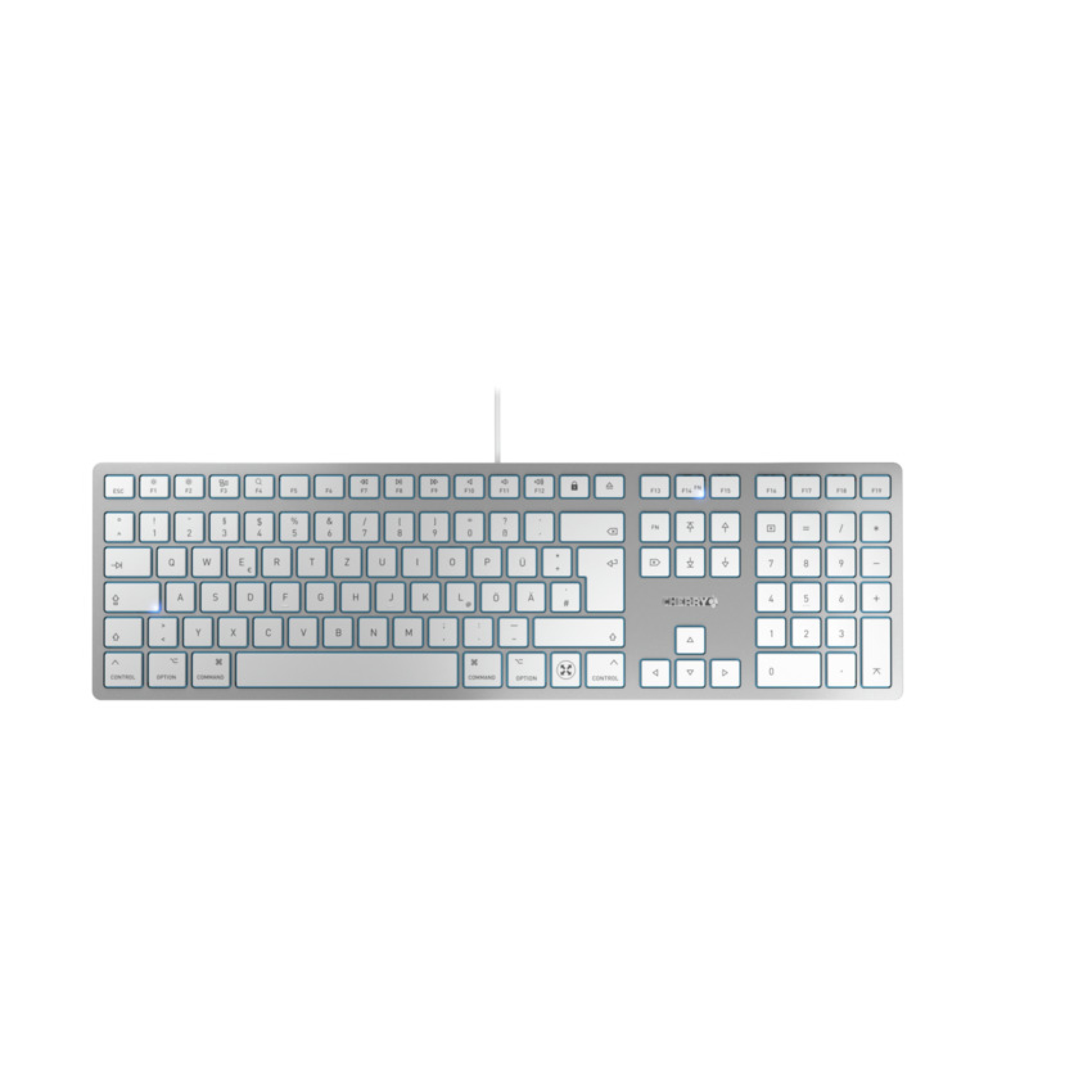 CHERRY KC6000C SLIM FOR MAC Tastatur Wired DE weiss/silber