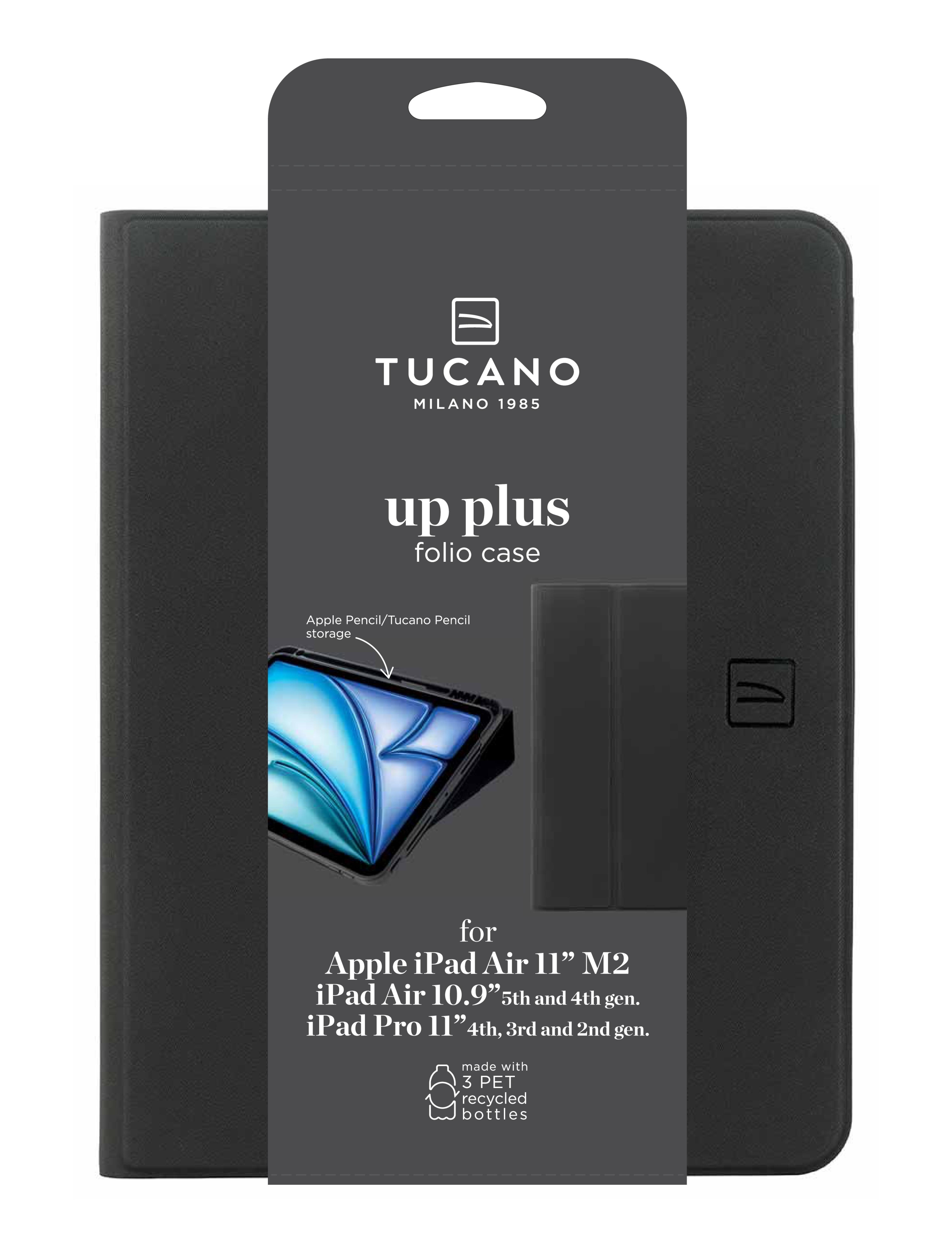 TUCANO UP PLUS Tablethülle Apple iPad Air 11" M4-M3-M2, iPad Air 5th/4th gen , iPad Pro 11" 4th/3rd gen, Schwarz