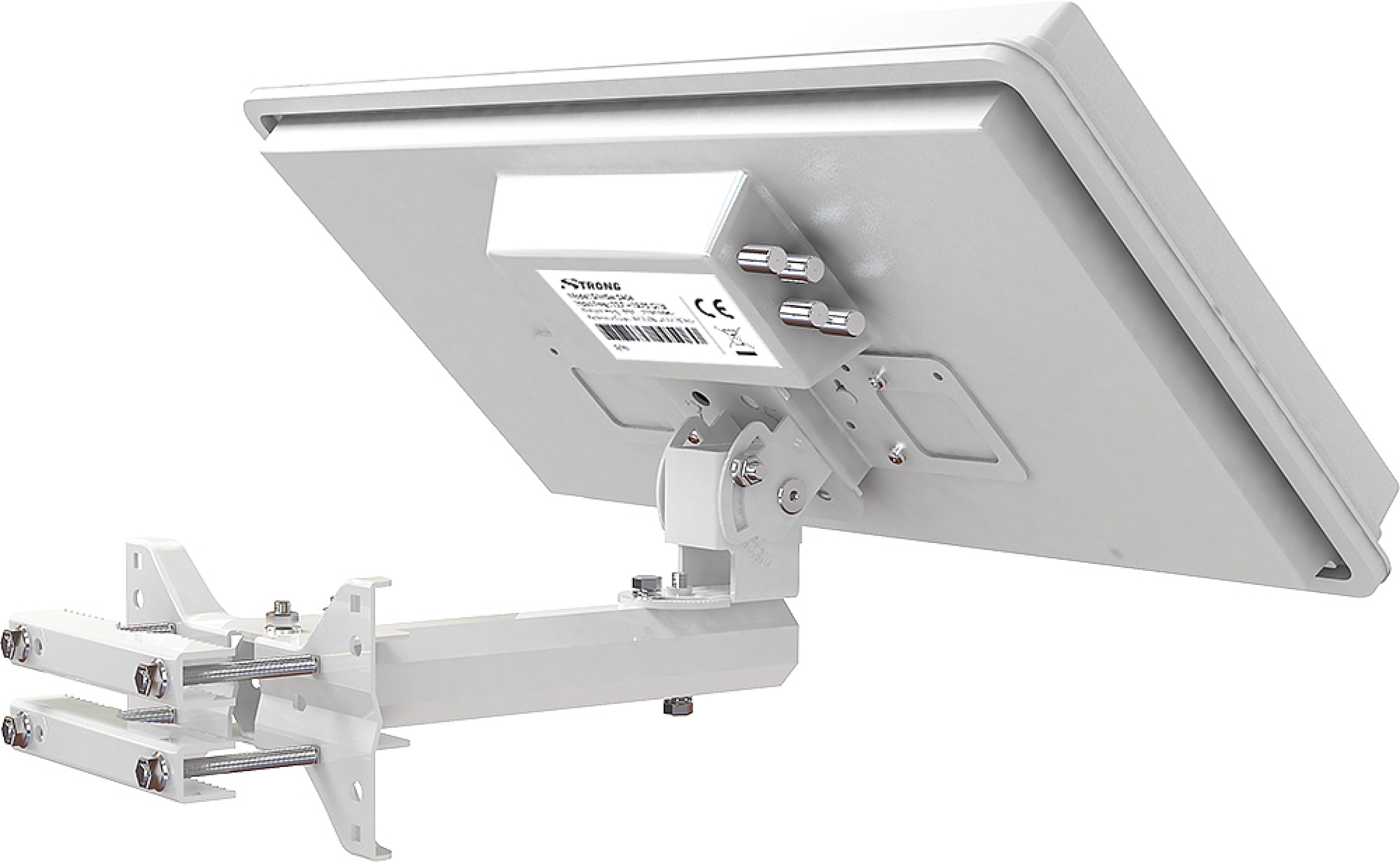 STRONG Flache Satellitenantenne mit integriertem Quattro LNB für Balkon und Camping