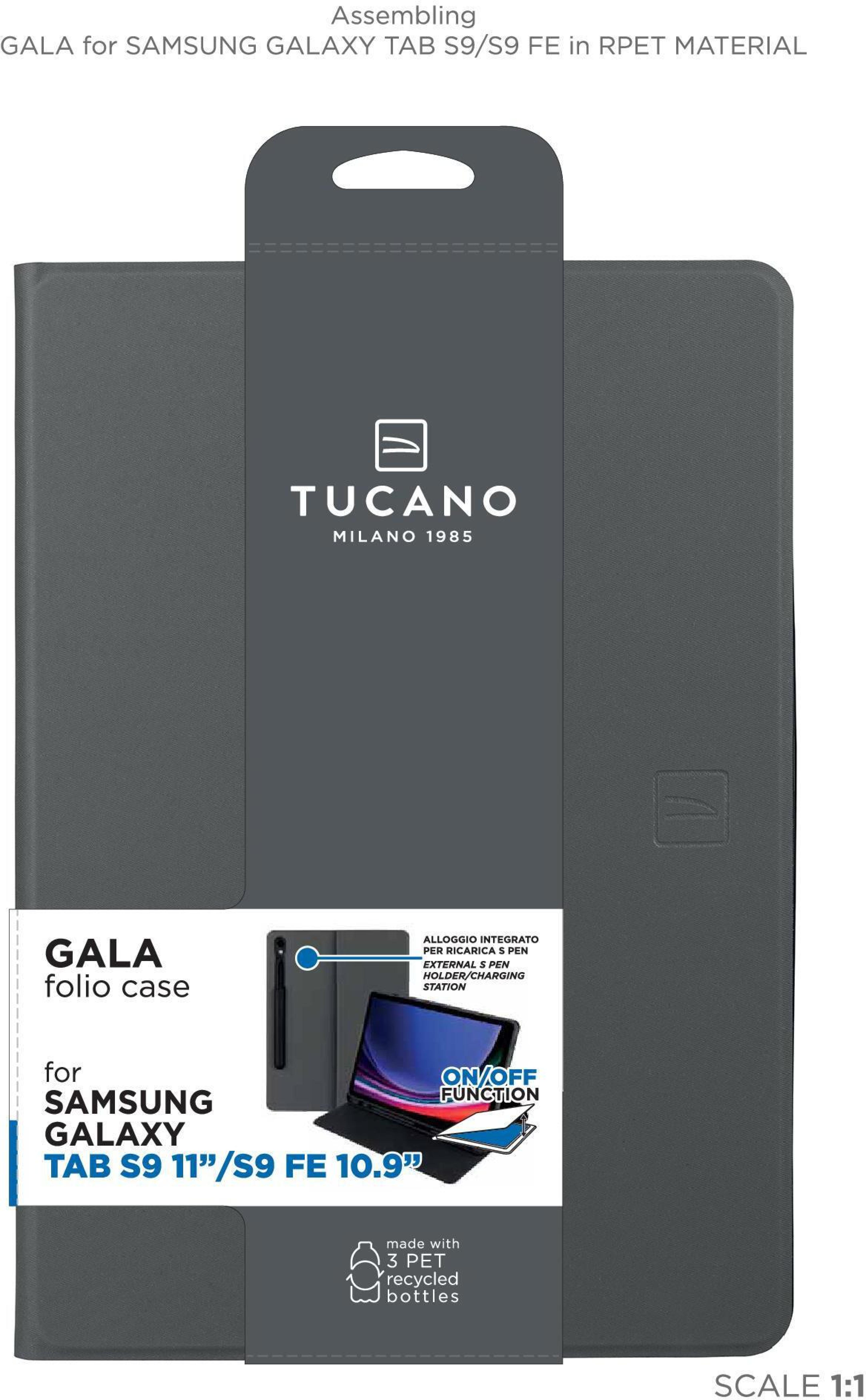 TUCANO GALA Tablethülle Samsung Galaxy TAB S10 Lite 2025 / S10 FE /S9 /S9 FE 11", grau