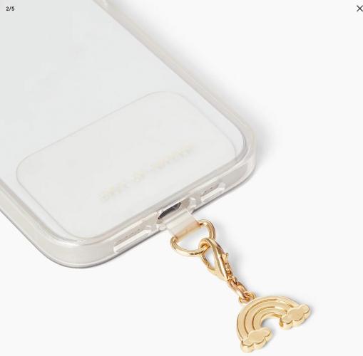 Transparente Handyhülle mit goldfarbenem Regenbogenanhänger