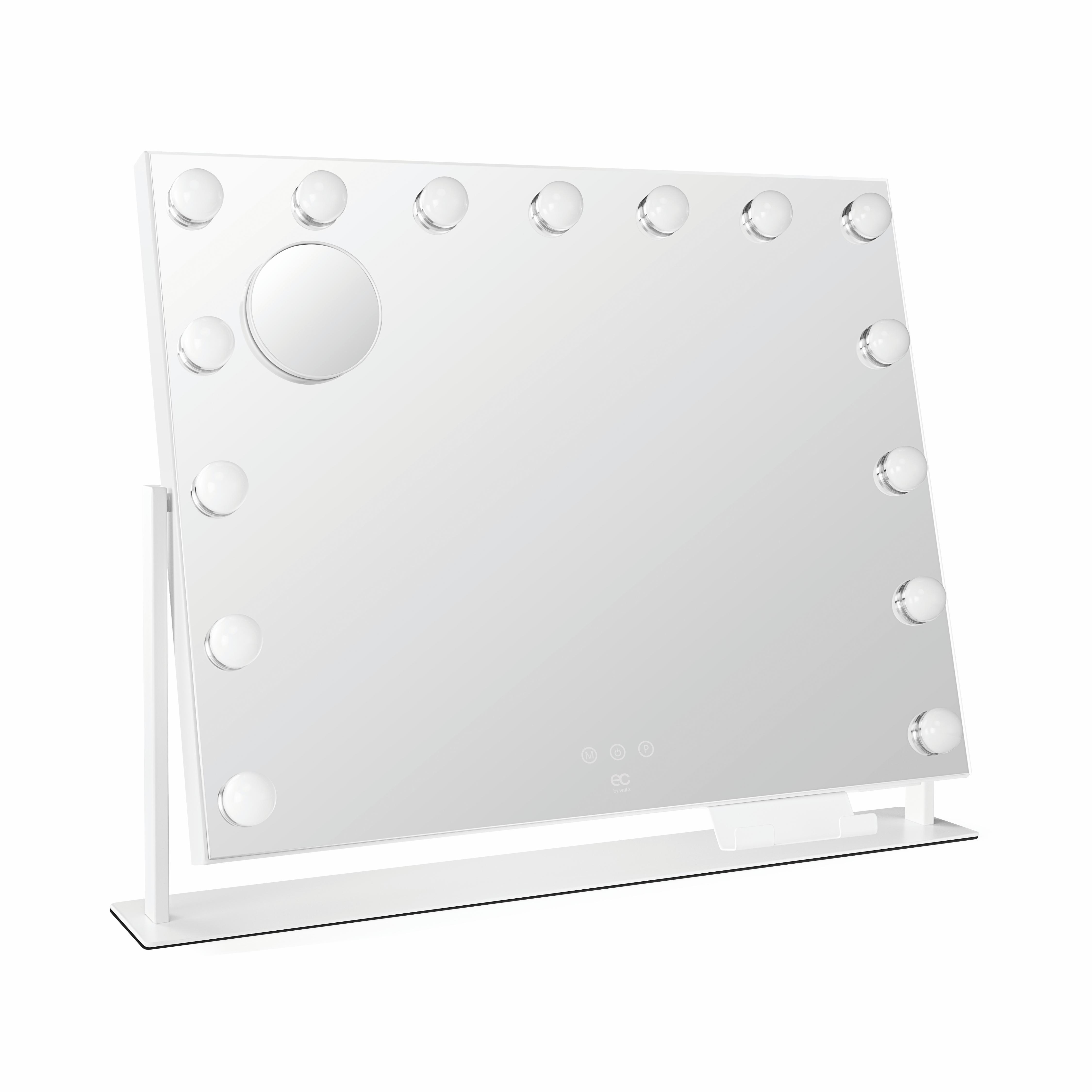 EC BY WILFA Schminkspiegel STAR  58, rotierbarer Spiegel, LED, 58 × 46 cm, MI2W-D58, weiß