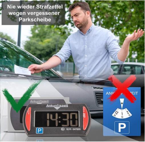 Mann erhält Strafzettel wegen fehlender Parkscheibe, digitale Parkscheibe als Lösung