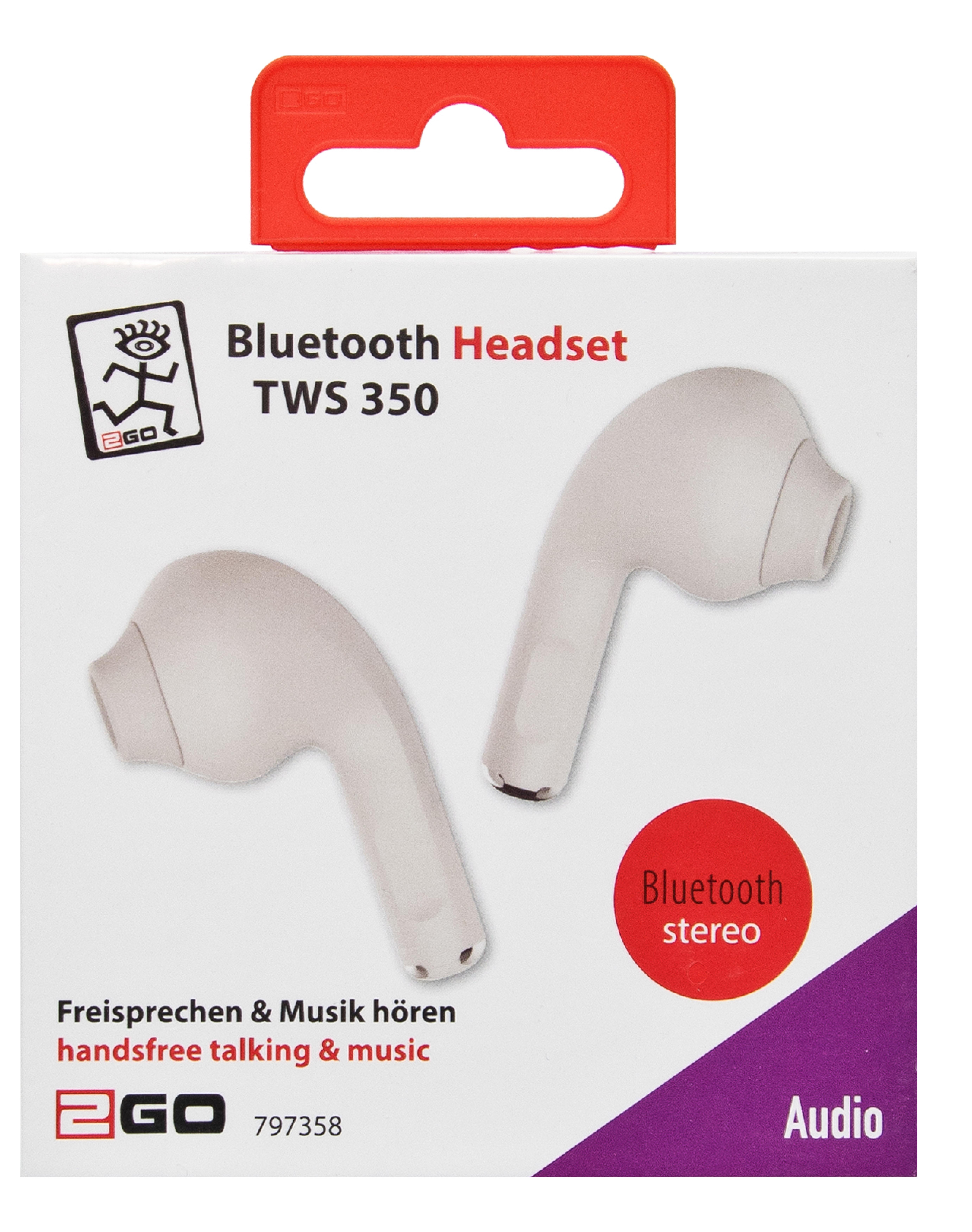 2GO Bluetooth Headset TWS 350 weiss