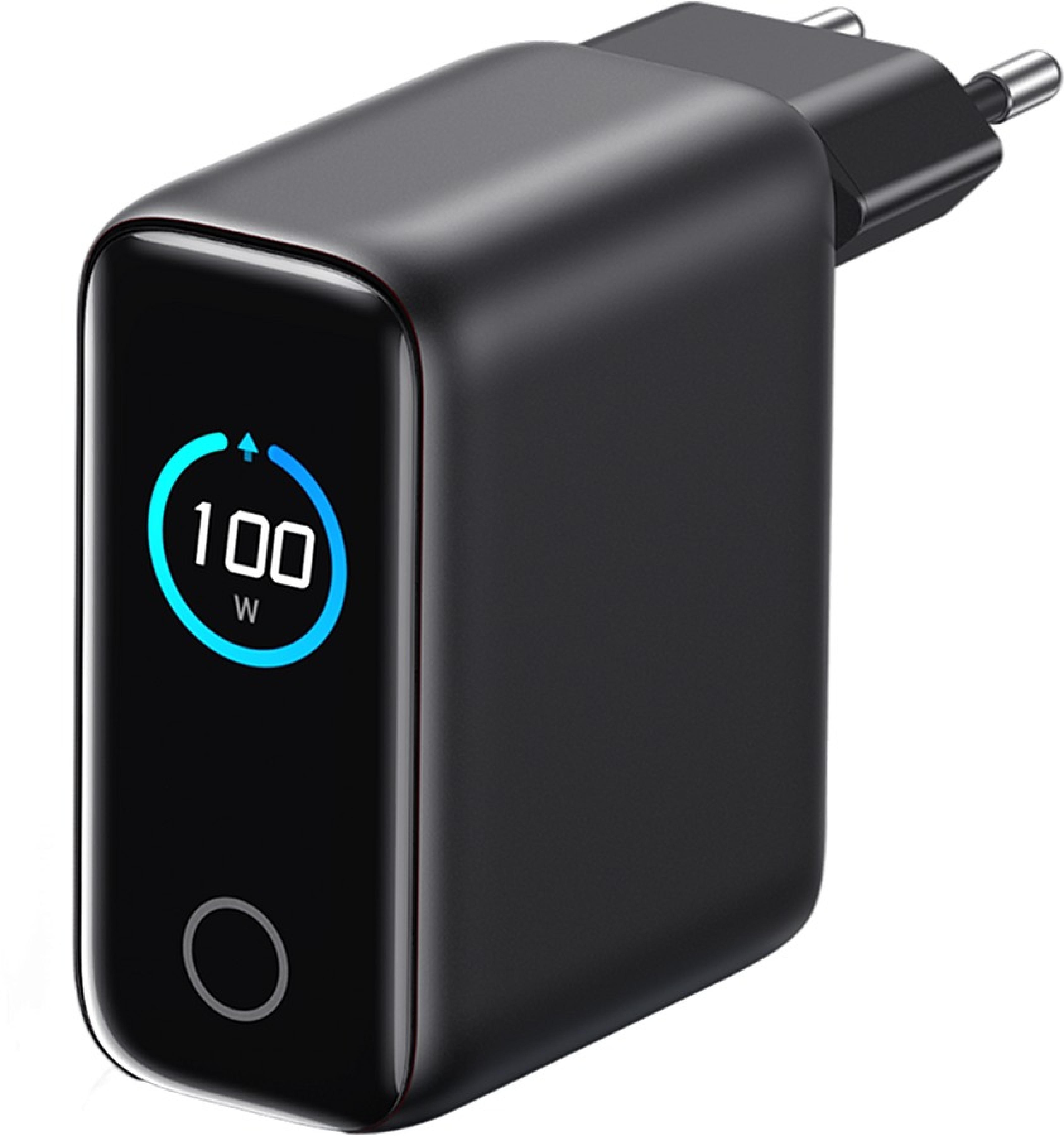 ANKER Charger (100W, 3-Ports, Smart Display, USB-C Cable), dark gray
