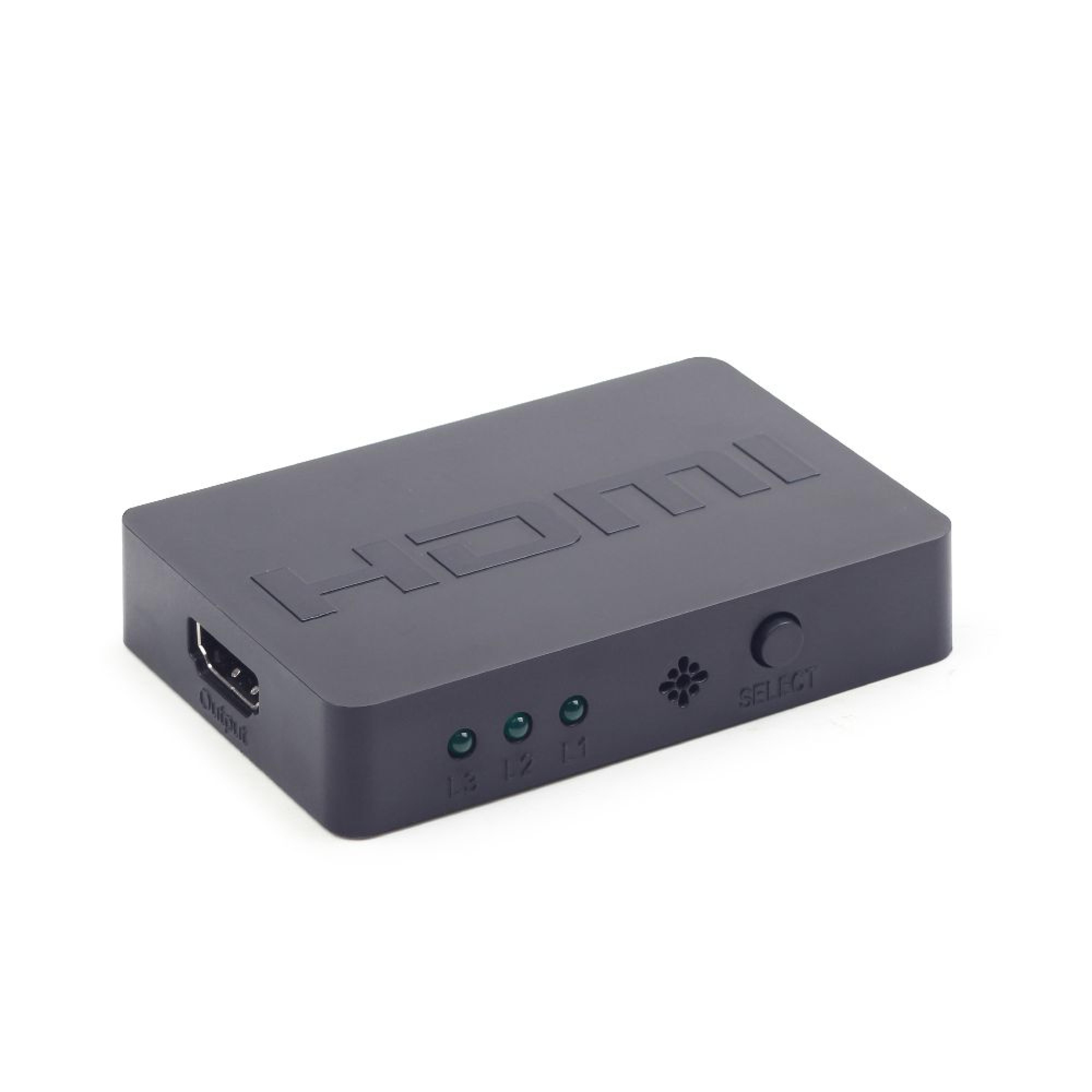 gembird HDMI Switch 3 Eingaenge -> 1 Ausgang 4k +Fernbed.