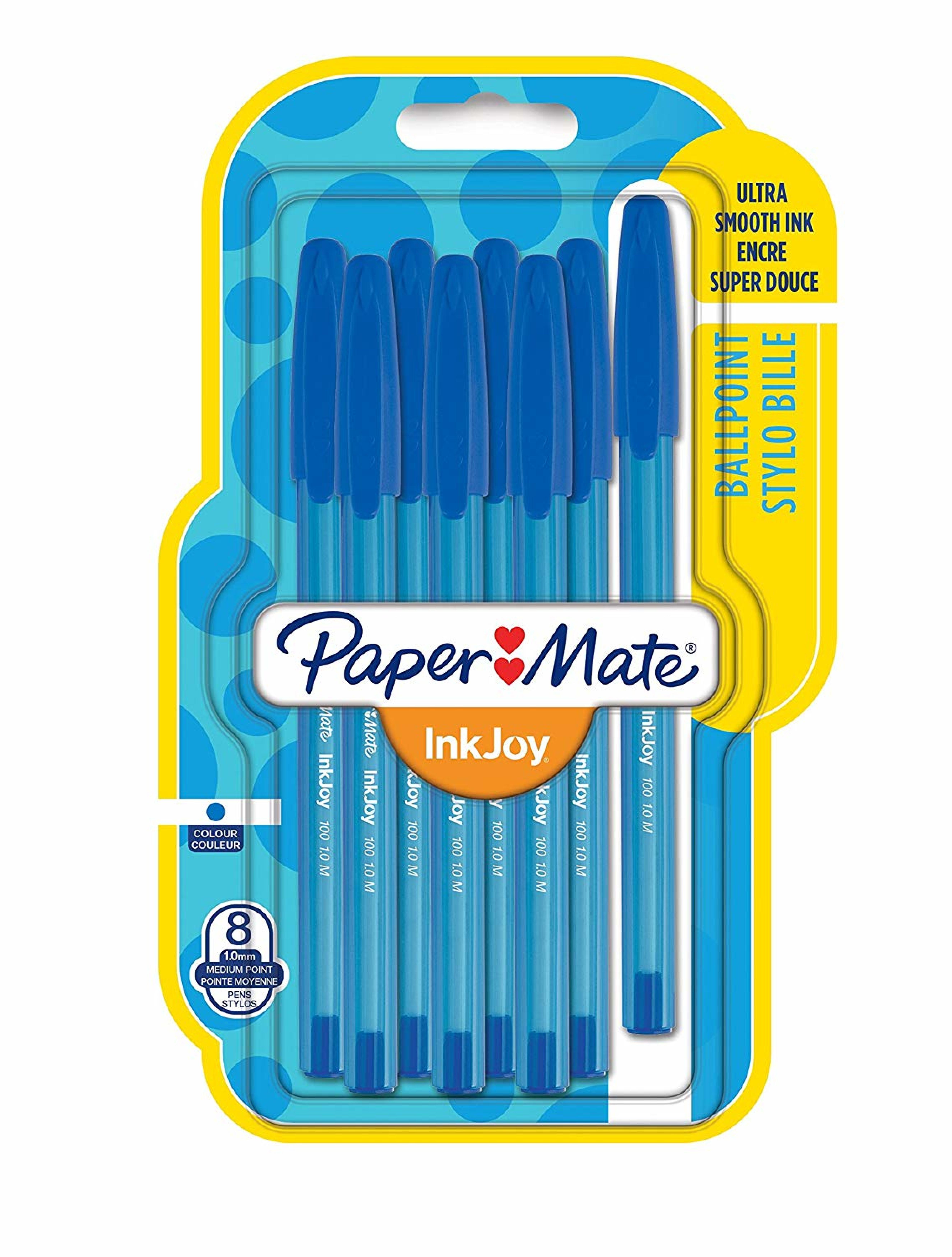 PAPER MATE Kugelschreiber InkJoy 100 Kappe 8St. M Blau
