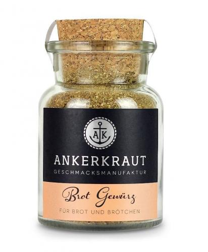Glas mit Korken von Ankerkraut, gefüllt mit Brotgewürz für Brot und Brötchen