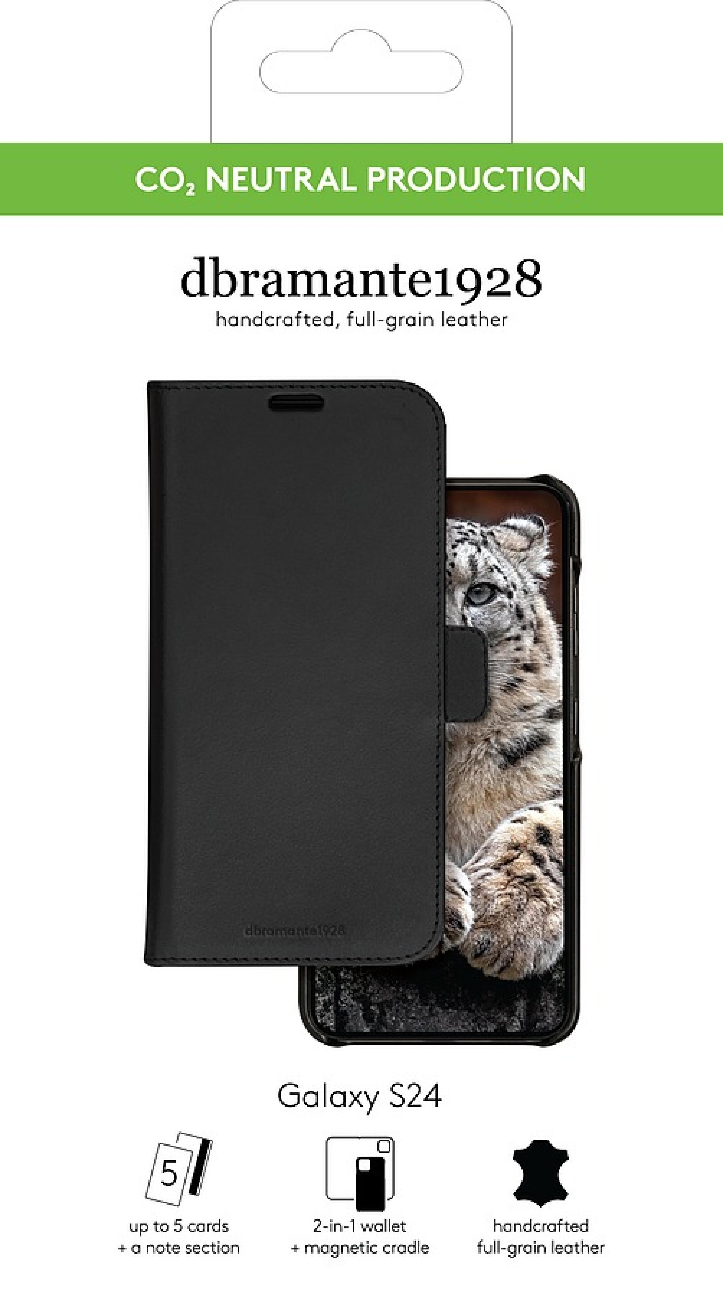 DBRAMANTE1928 Lynge - Galaxy S24 - Full-grain leather - Black