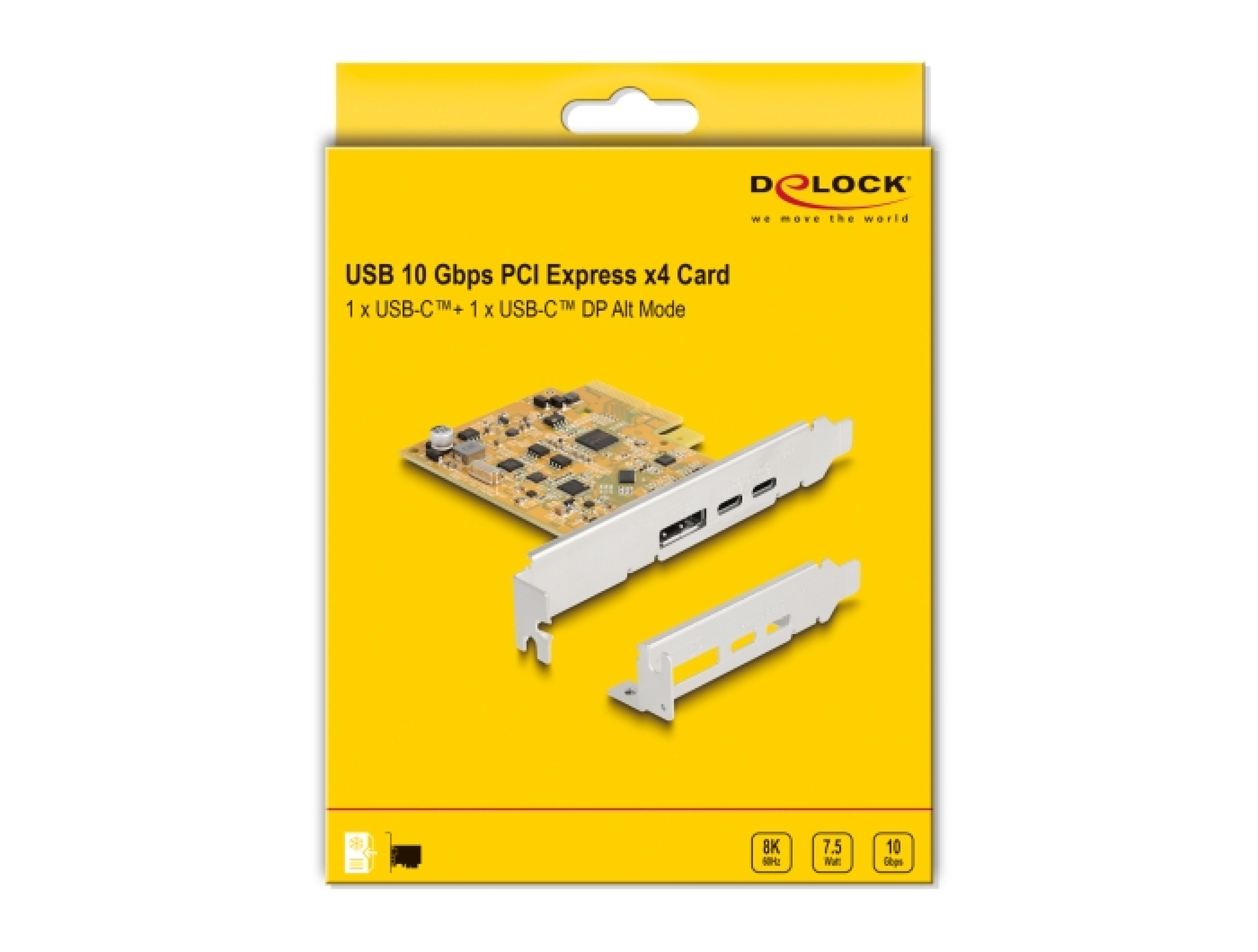 DELOCK PCI Express x4 Karte zu 1x extern USB TypeC 10 Gbps B