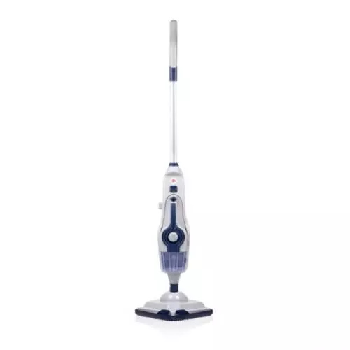 Weißer Dampfreiniger mit ergonomischem Griff und Dreiecksdüse