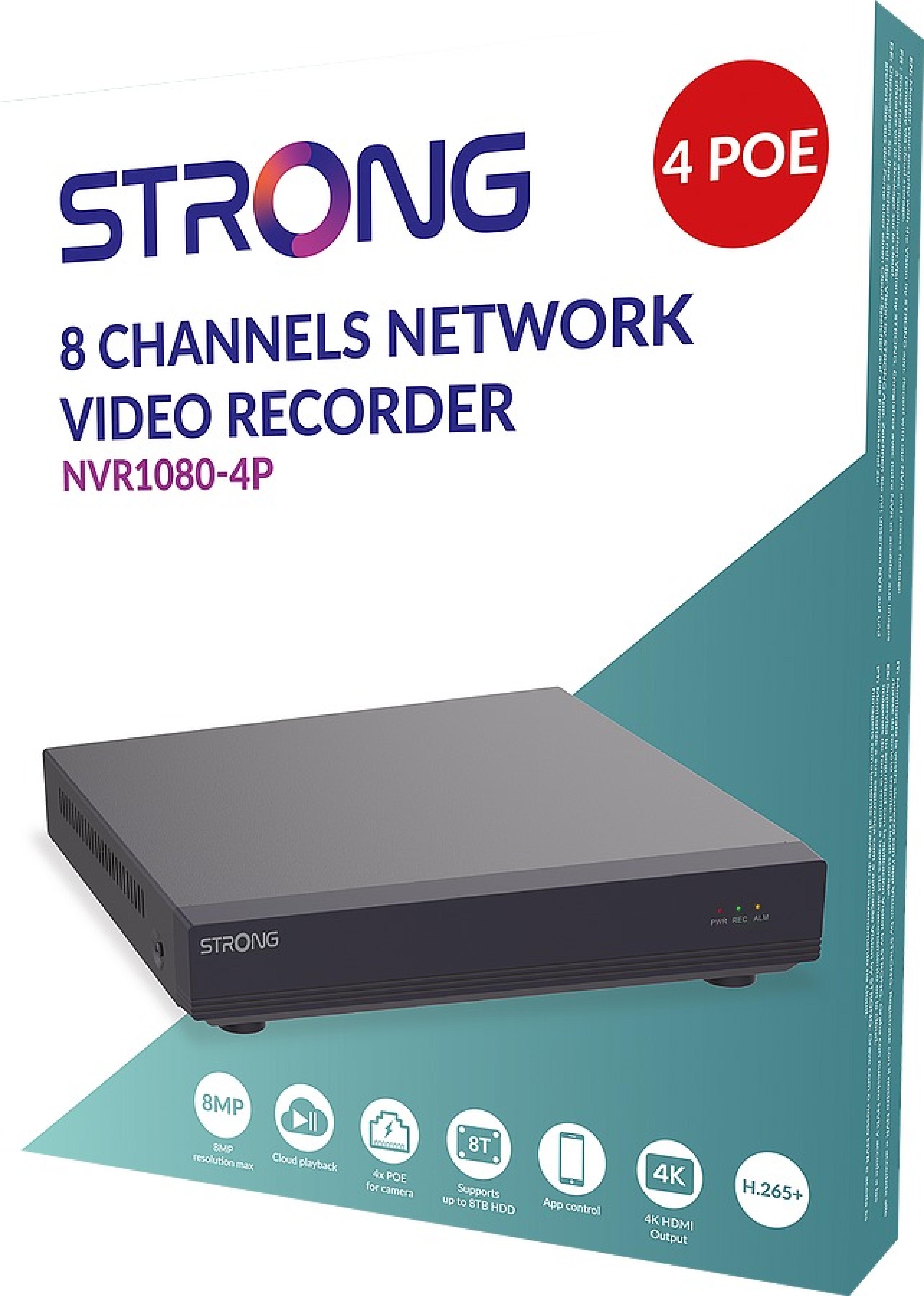 STRONG 12-Kanal-Netzwerkrekorder 8x PoE
