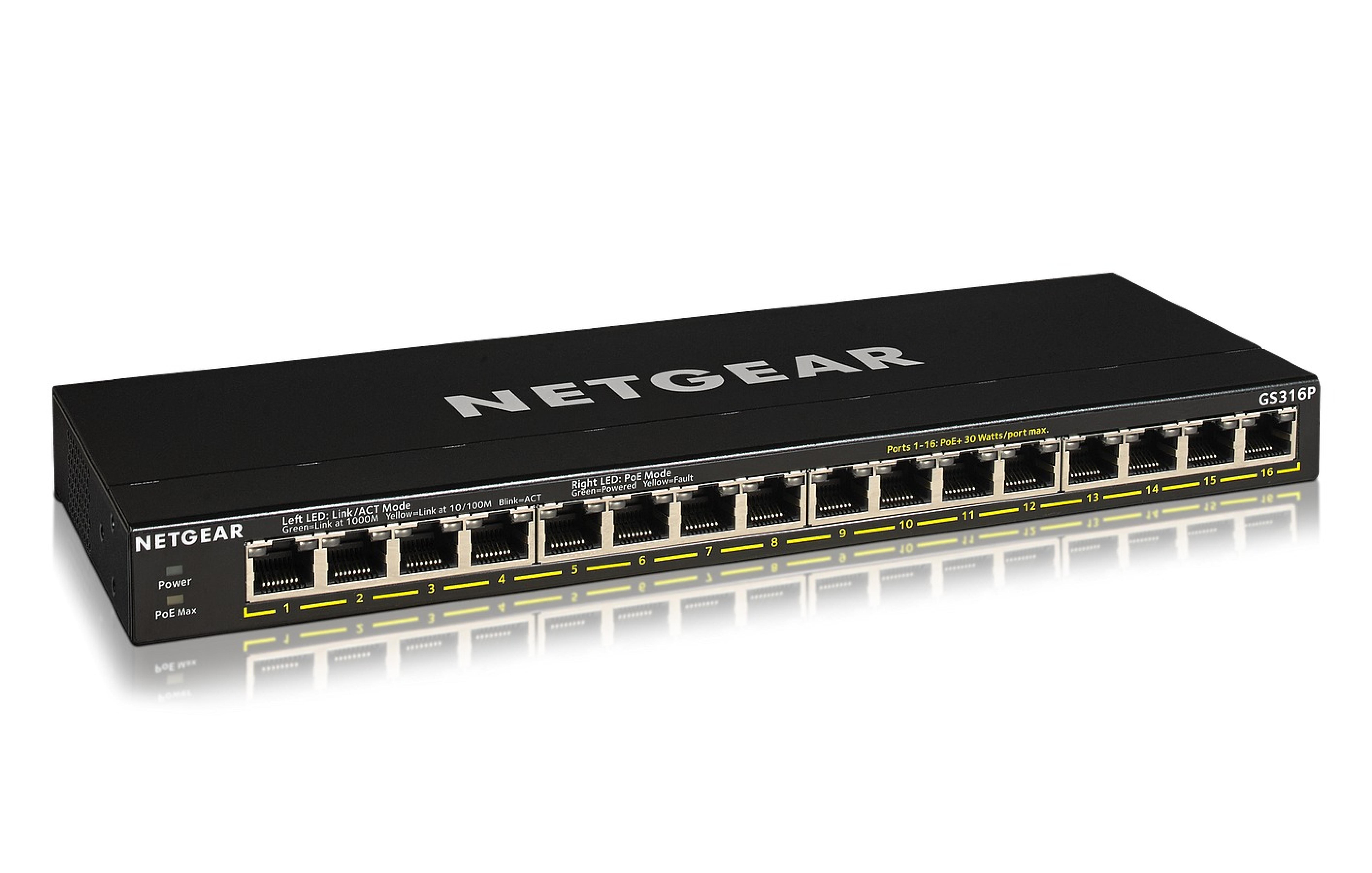NETGEAR 16-Port GB PoE+ unmanaged Switch 115W mit FlexPoE