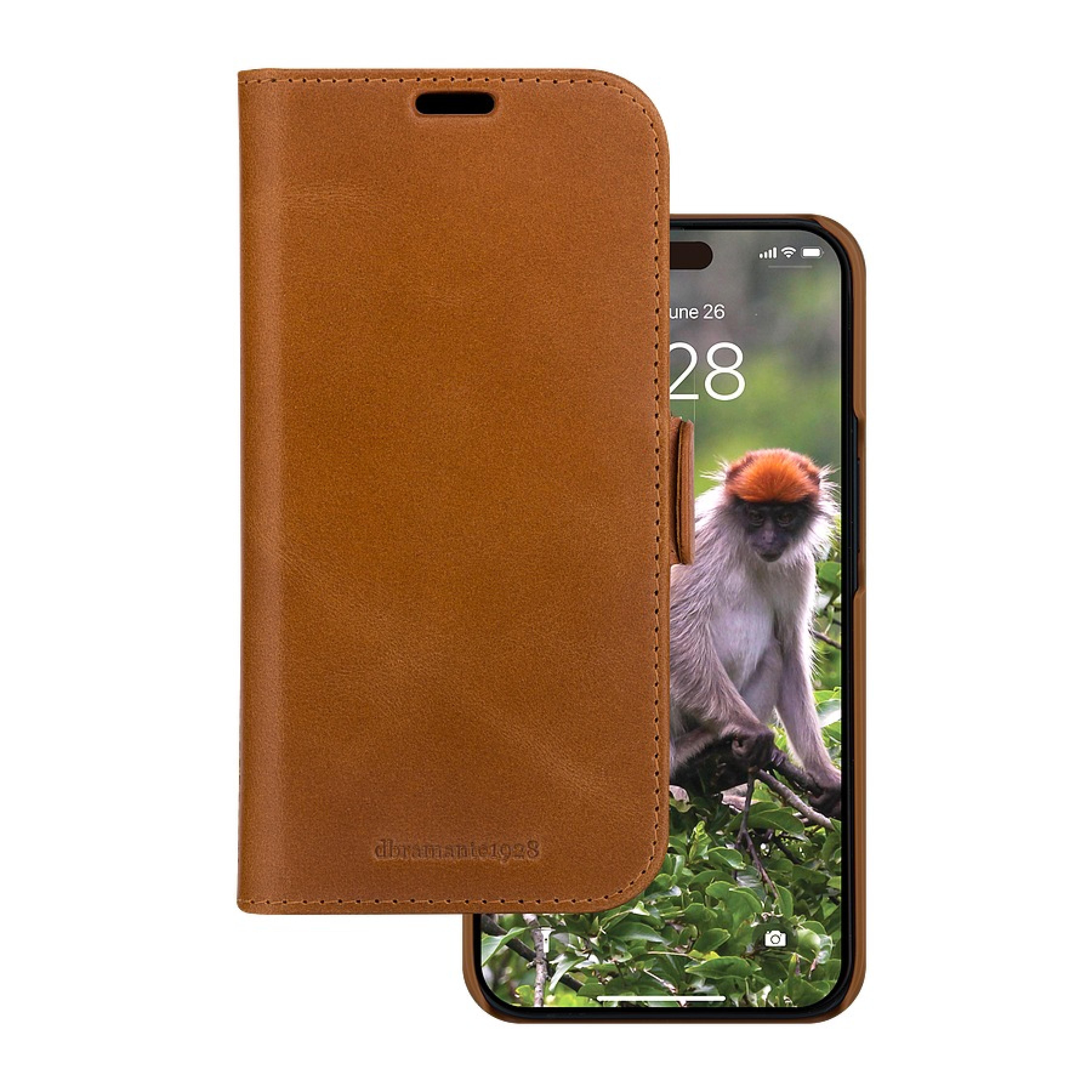 DBRAMANTE1928 Lynge - Iphone 17e/16e/15/14/13 - Full-grain leather - Tan