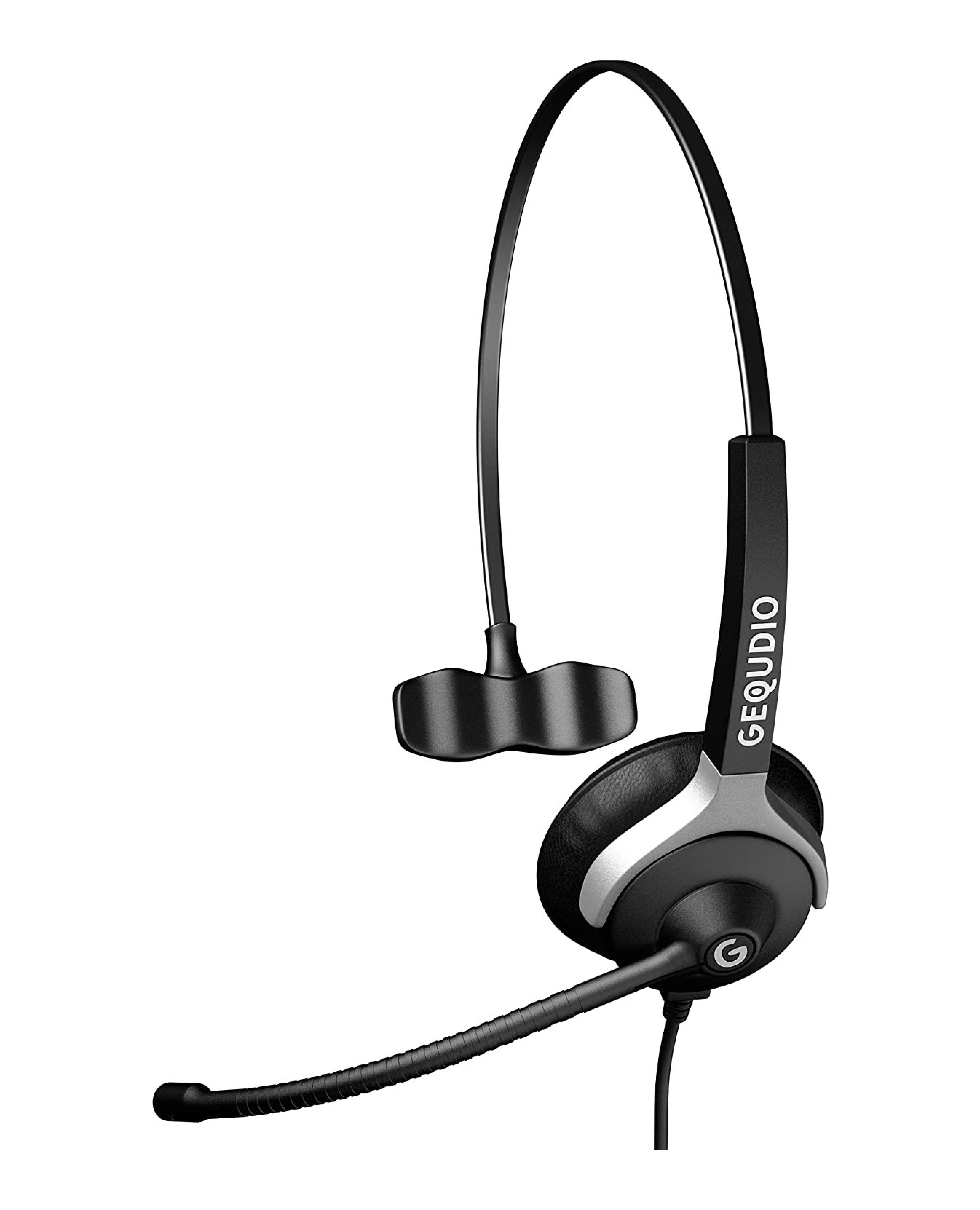 GEQUDIO Headset 1-Ohr fuer Yealink,Snom,Grandstream mit Kabel