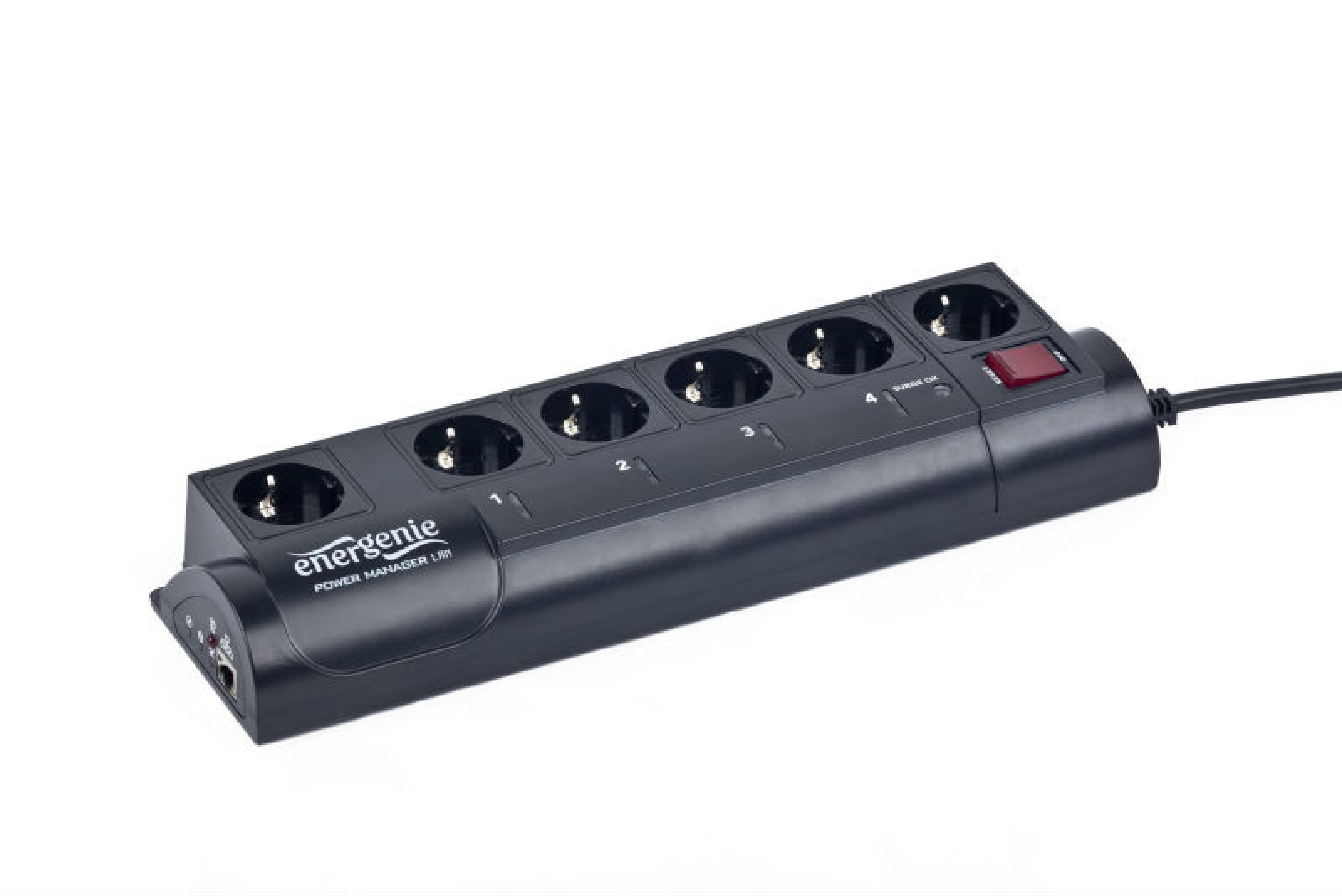 gembird Steckdosenleiste 6fach UE-Schutz/Programmierb./USB-An