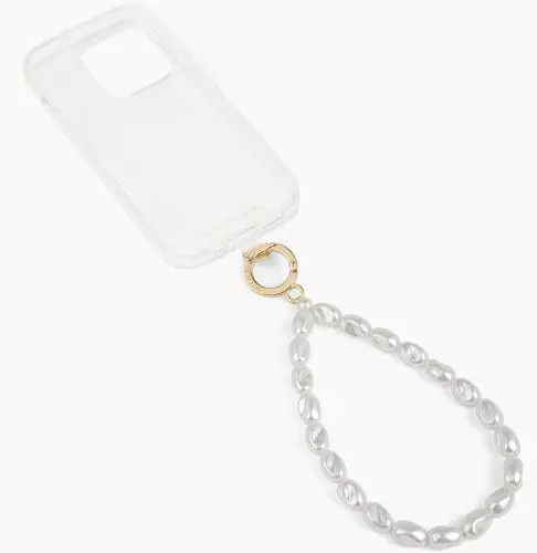 Transparente Smartphone-Schutzhülle mit elegantem Perlenarmband