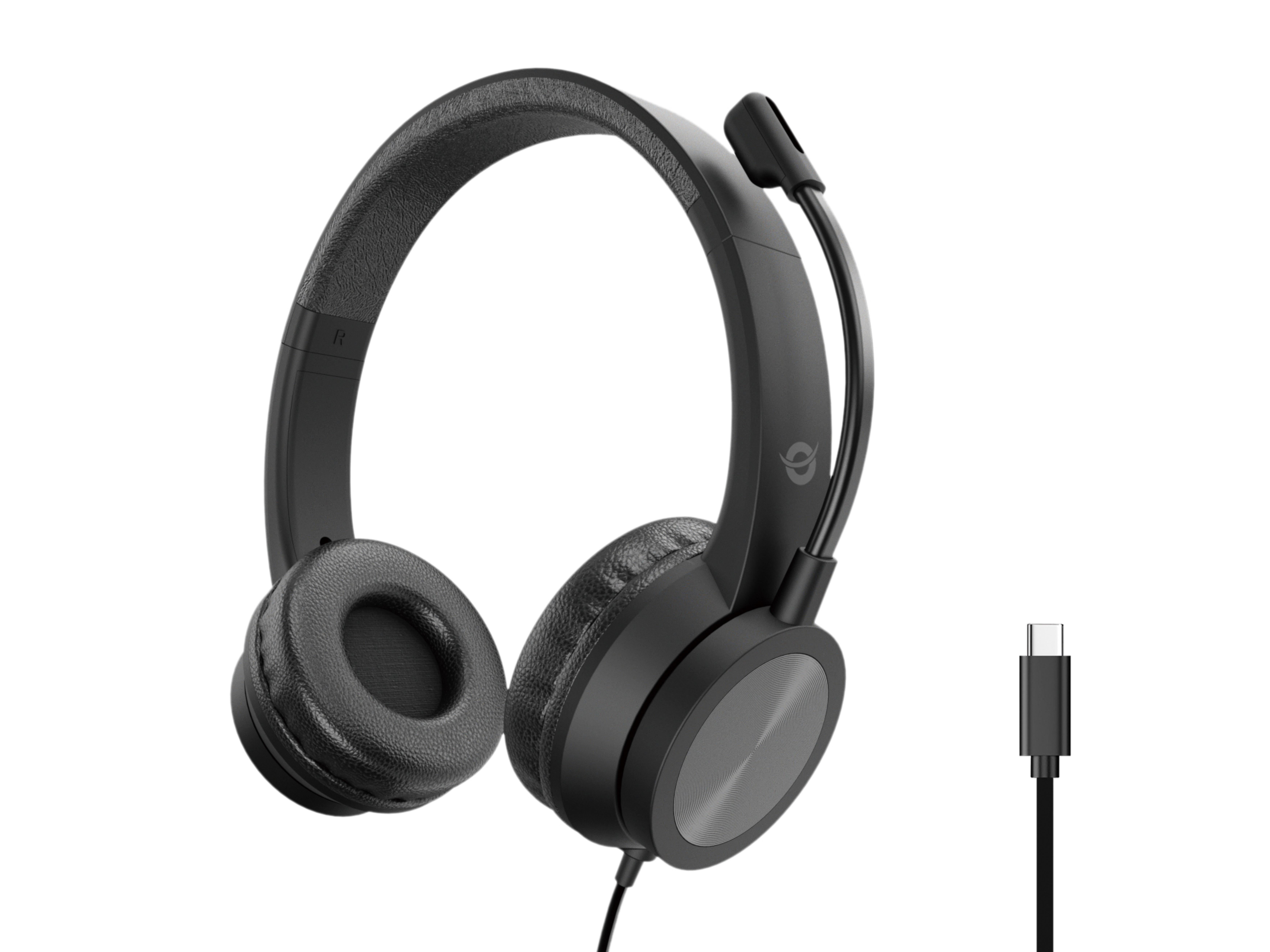 CONCEPTRONIC Headset Stereo USB-C/Mikro/Bedien./ANC 2.00m sw