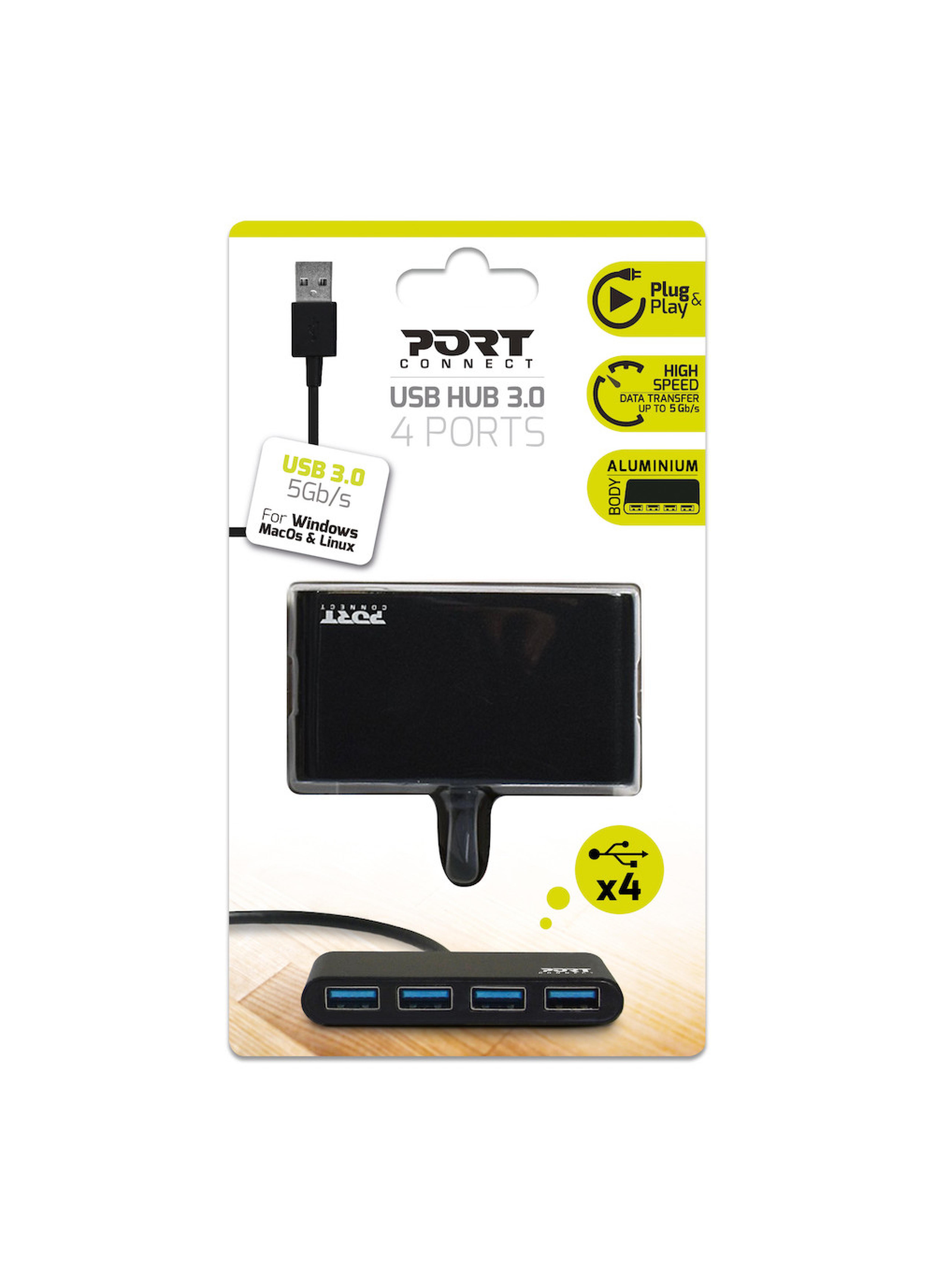 Port USB Hub 4 Port 3.0 5Gbps Verteiler Adapter