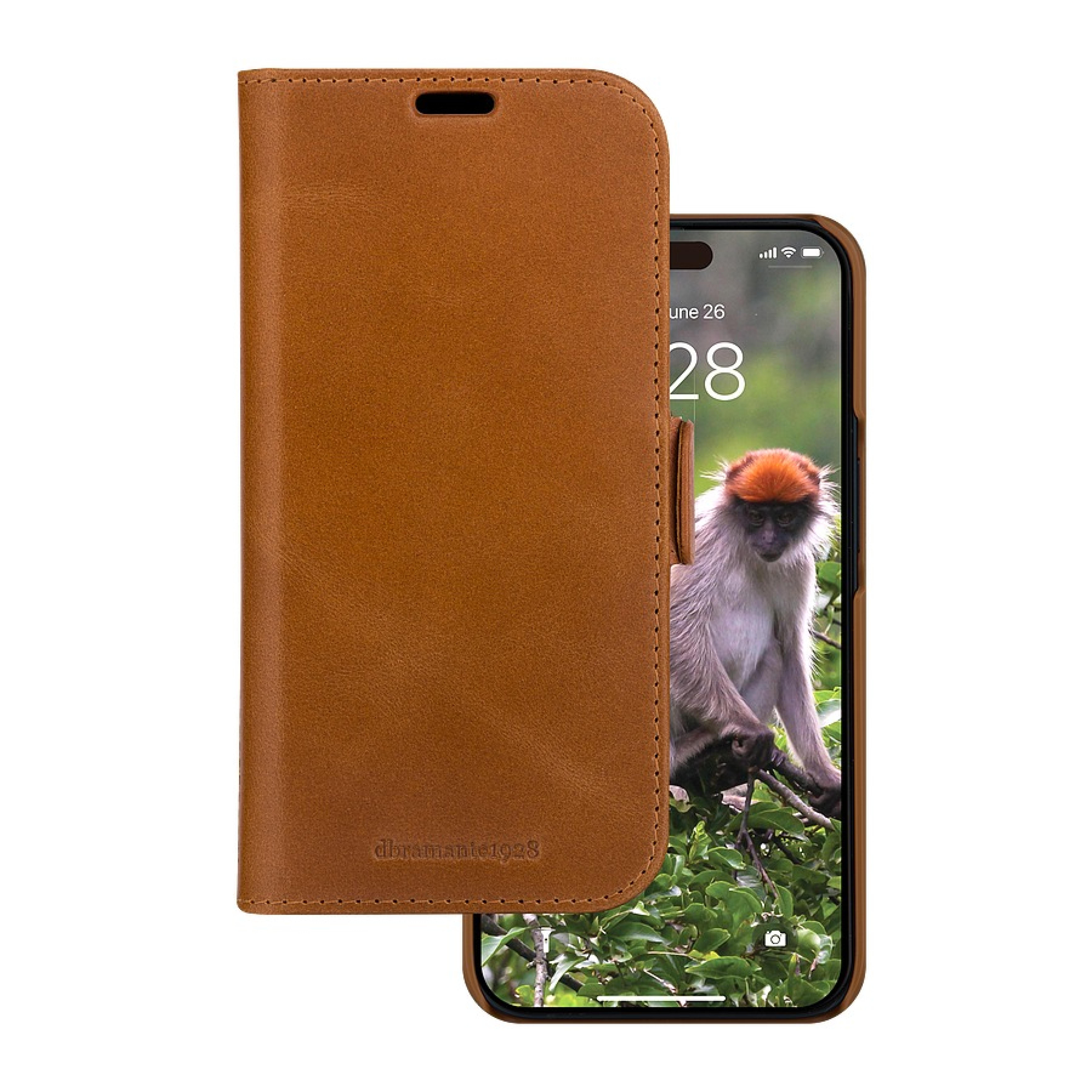 DBRAMANTE1928 Lynge - Iphone 17e/16e/15/14/13 - Full-grain leather - Tan