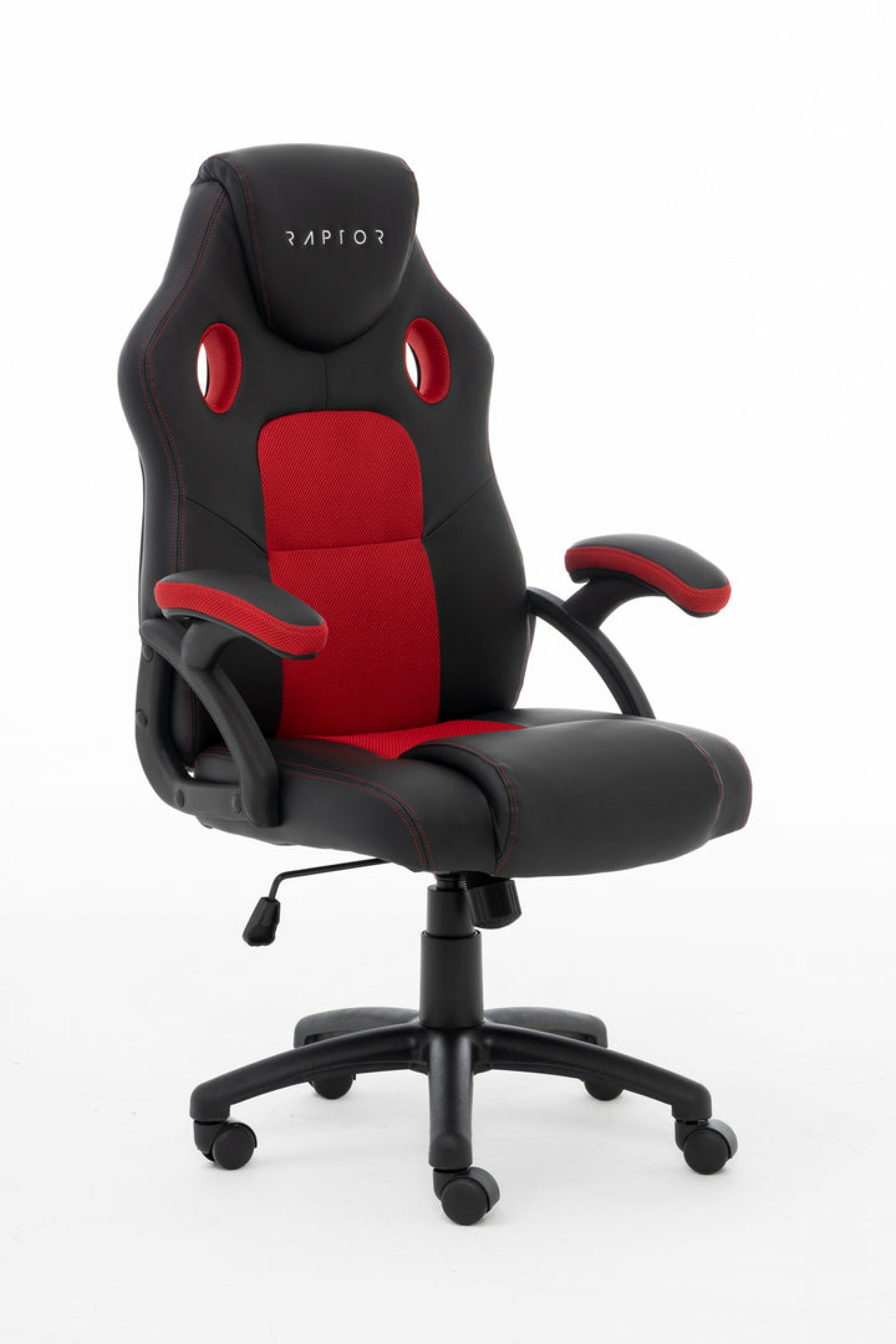 Raptor Gaming Stuhl GS-40 PU + Fabric schwarz/rot