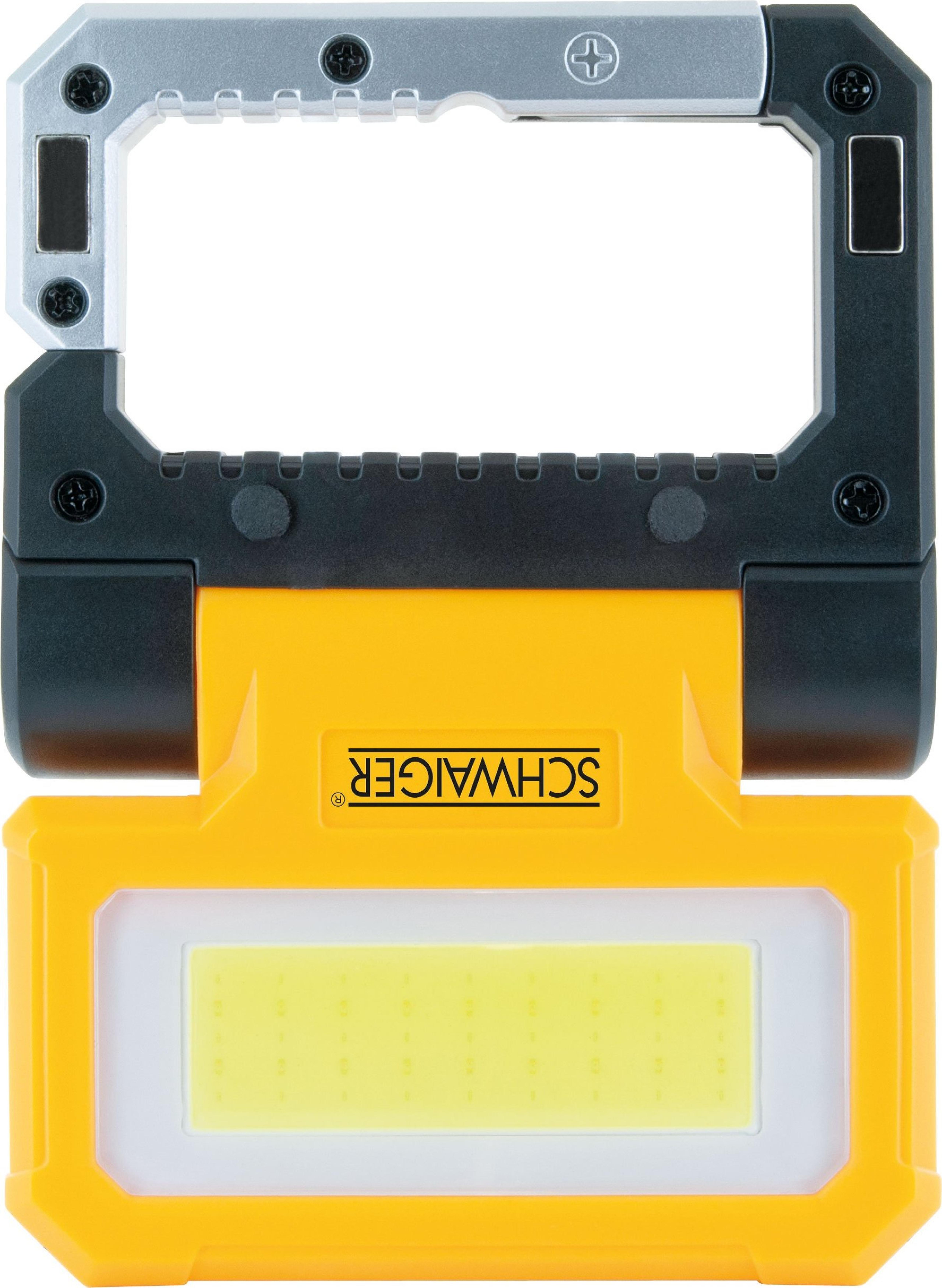 Schwaiger 2 in 1 LED Arbeitsleuchte 300 Lumen Schwarz/Gelb