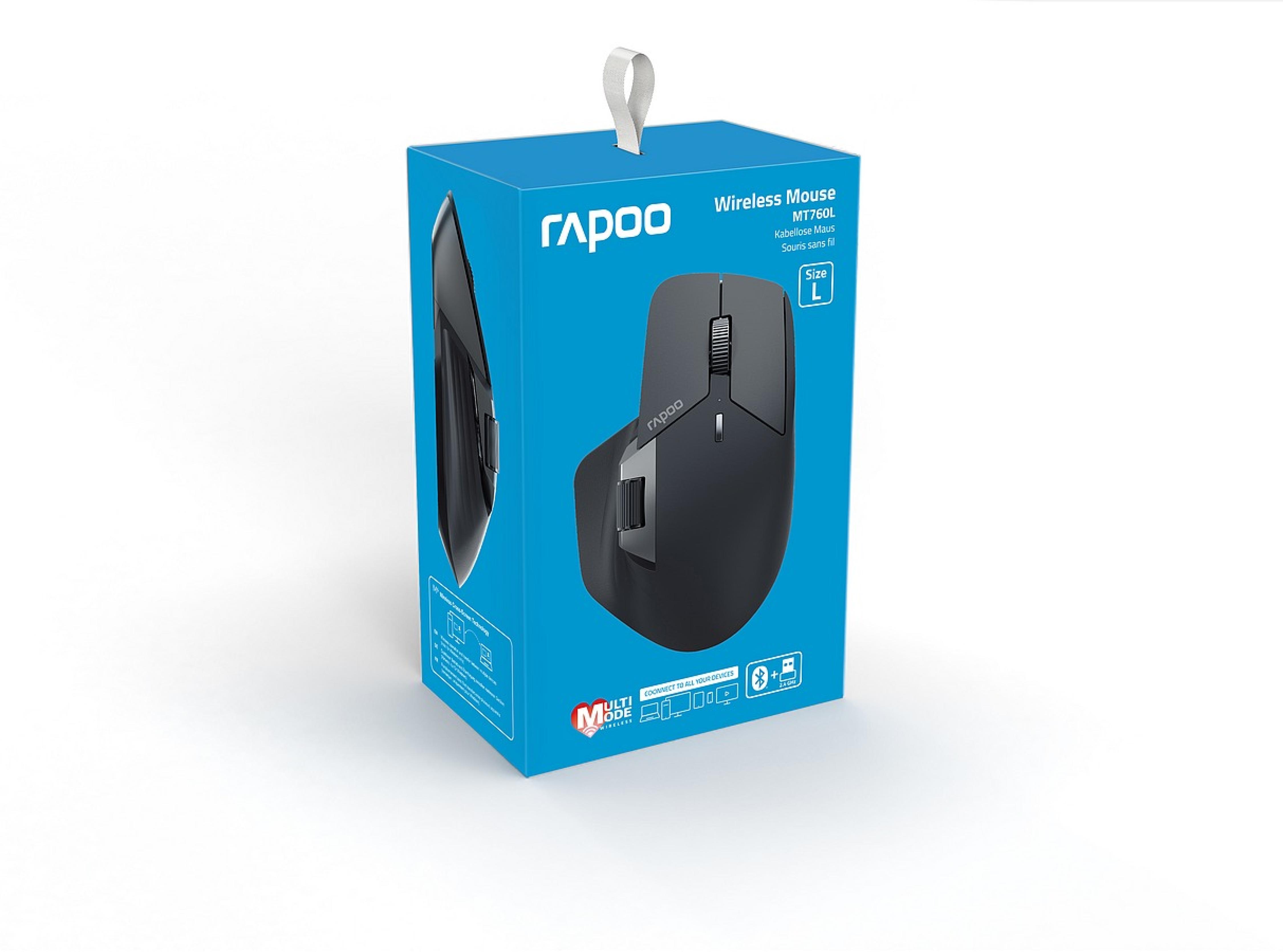 RAPOO MT760L - rechargeable Mouse Wireless, Bluetooth Light Black