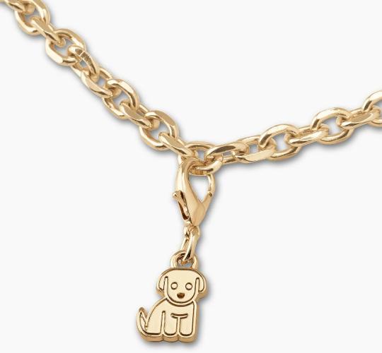 Goldenes Armband mit Hund-Anhänger aus Metall