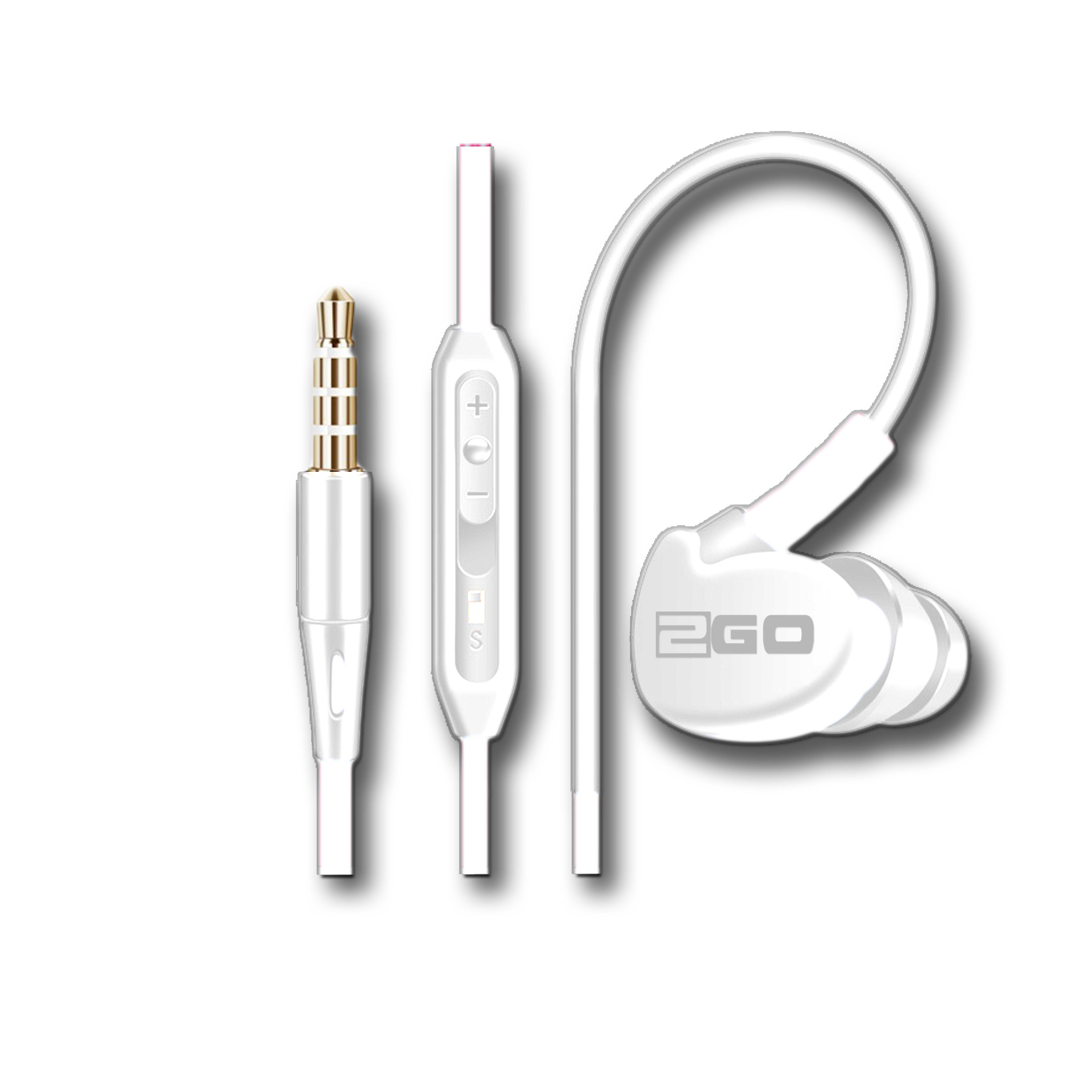 2GO In-Ear Sport-Headset "Active" m. Rufann.&Lautstaerker. we