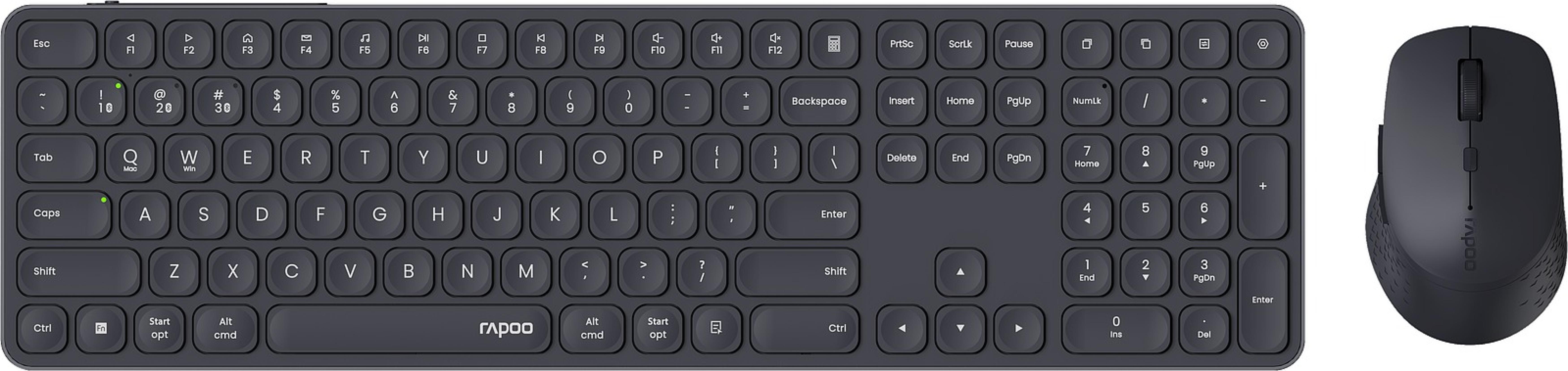 RAPOO 9810M.DE.DARK GREY Multi-Mode Wireless Combo