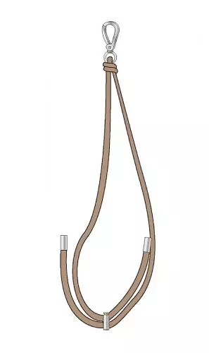 Braune Lederhundeleine mit Metallkarabiner