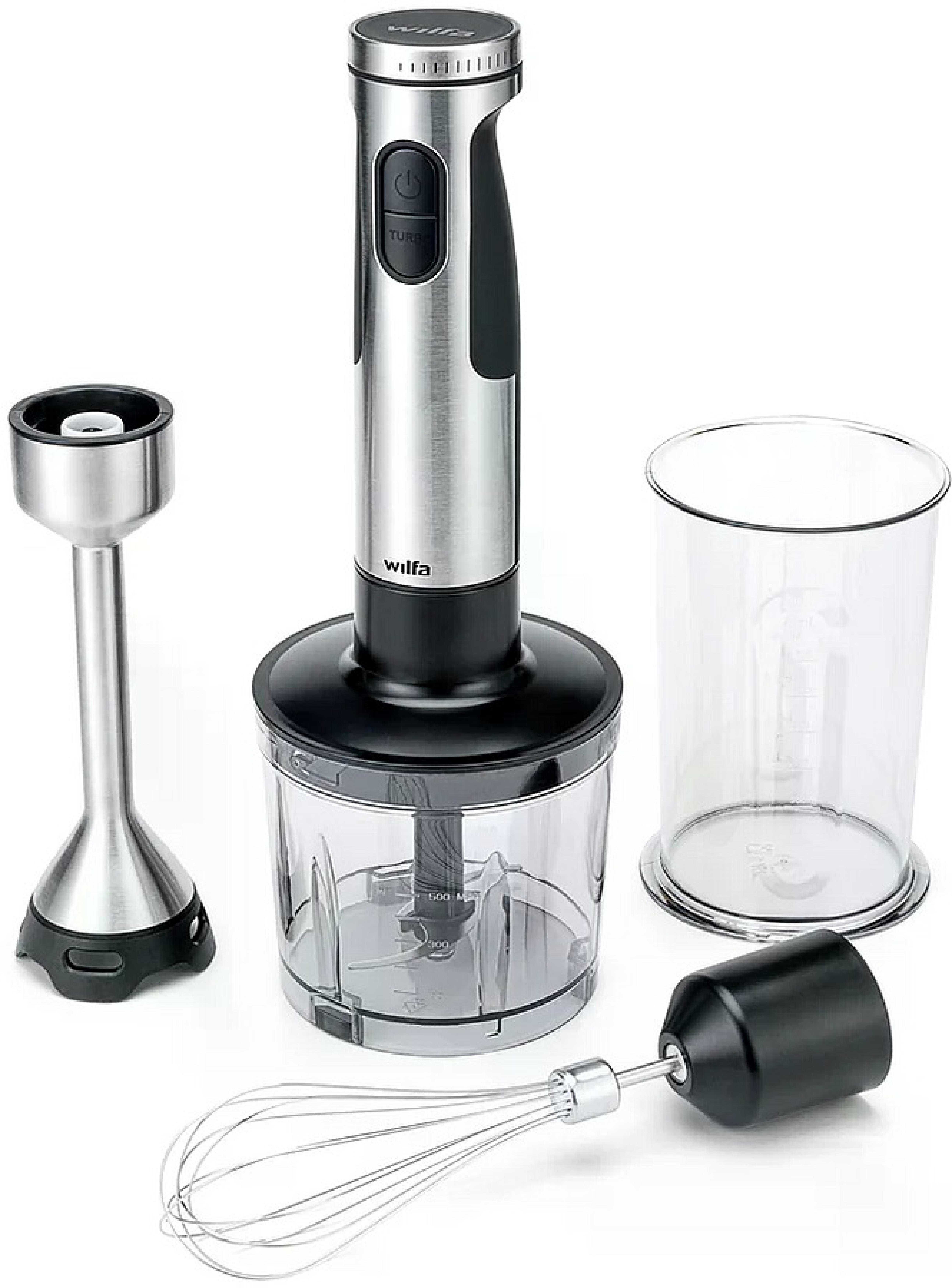 WILFA Stabmixer FUSION 1500 mit Zubehör, 1500W, IM3-1500FP, silber
