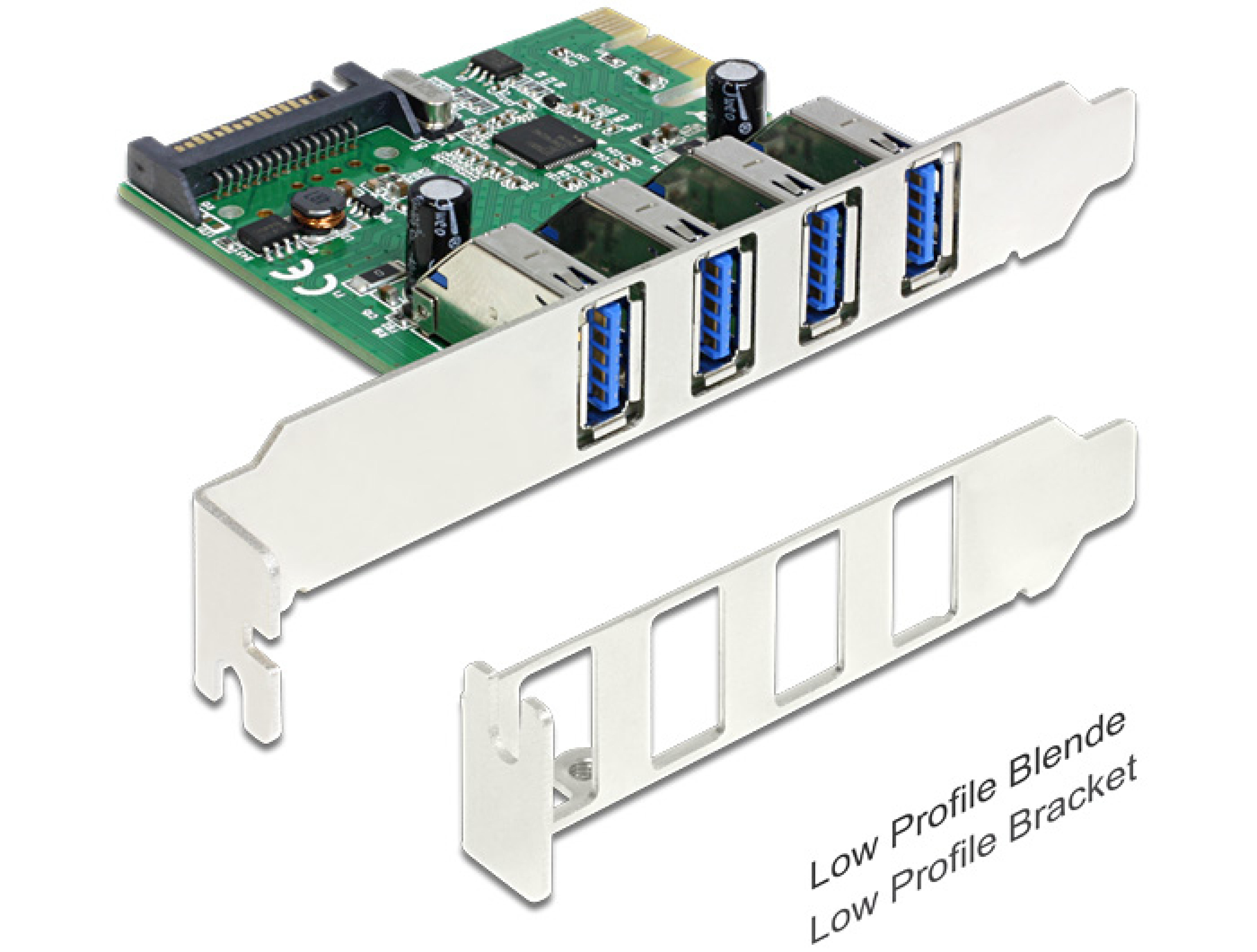 DELOCK PCI Expr Card 4x USB3.0 ext +LowProfile