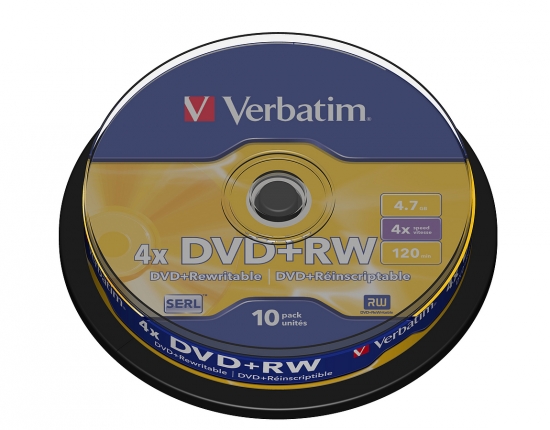 VERBATIM DVD+RW SERL 4.7GB 4x 10er Spindel