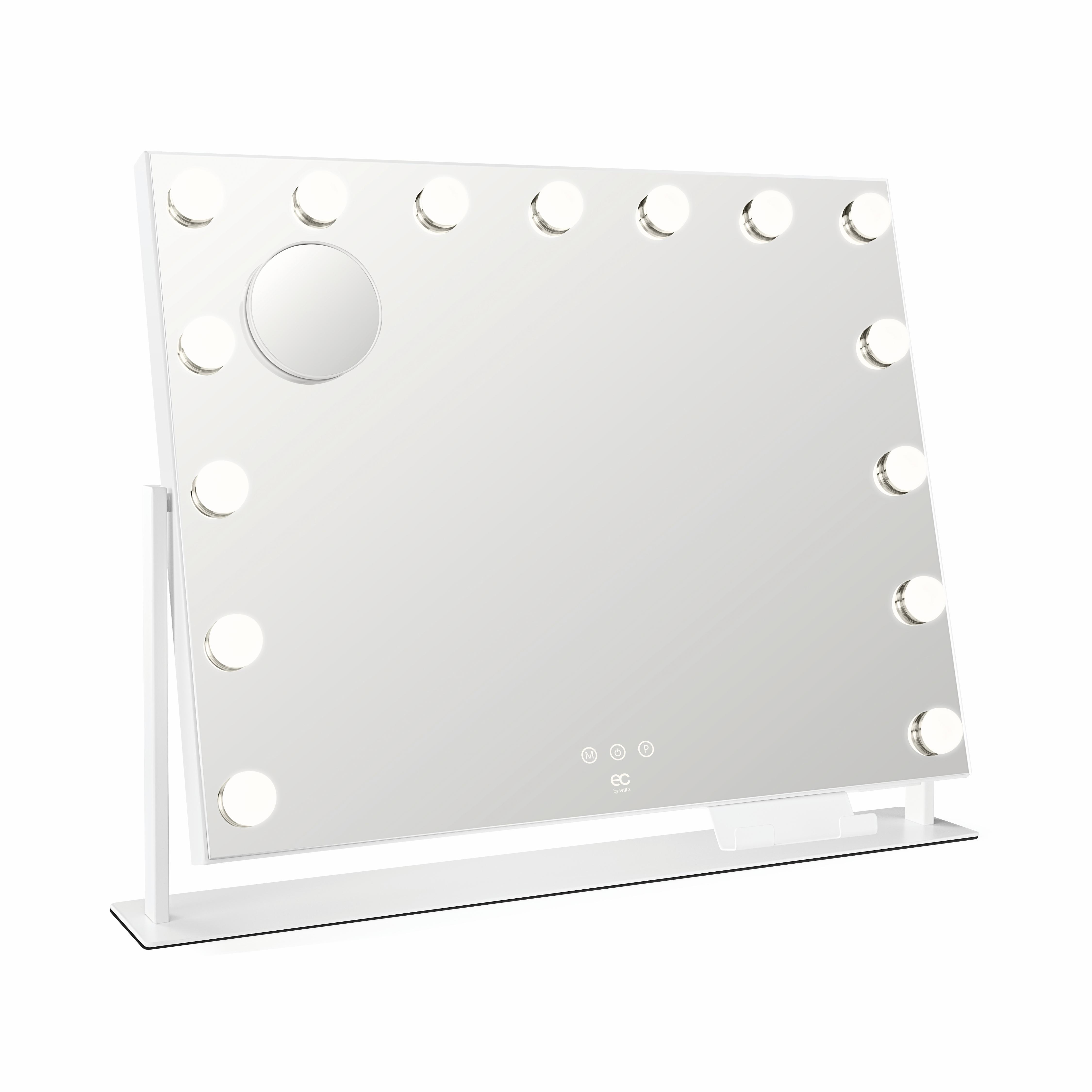 EC BY WILFA Schminkspiegel STAR  58, rotierbarer Spiegel, LED, 58 × 46 cm, MI2W-D58, weiß