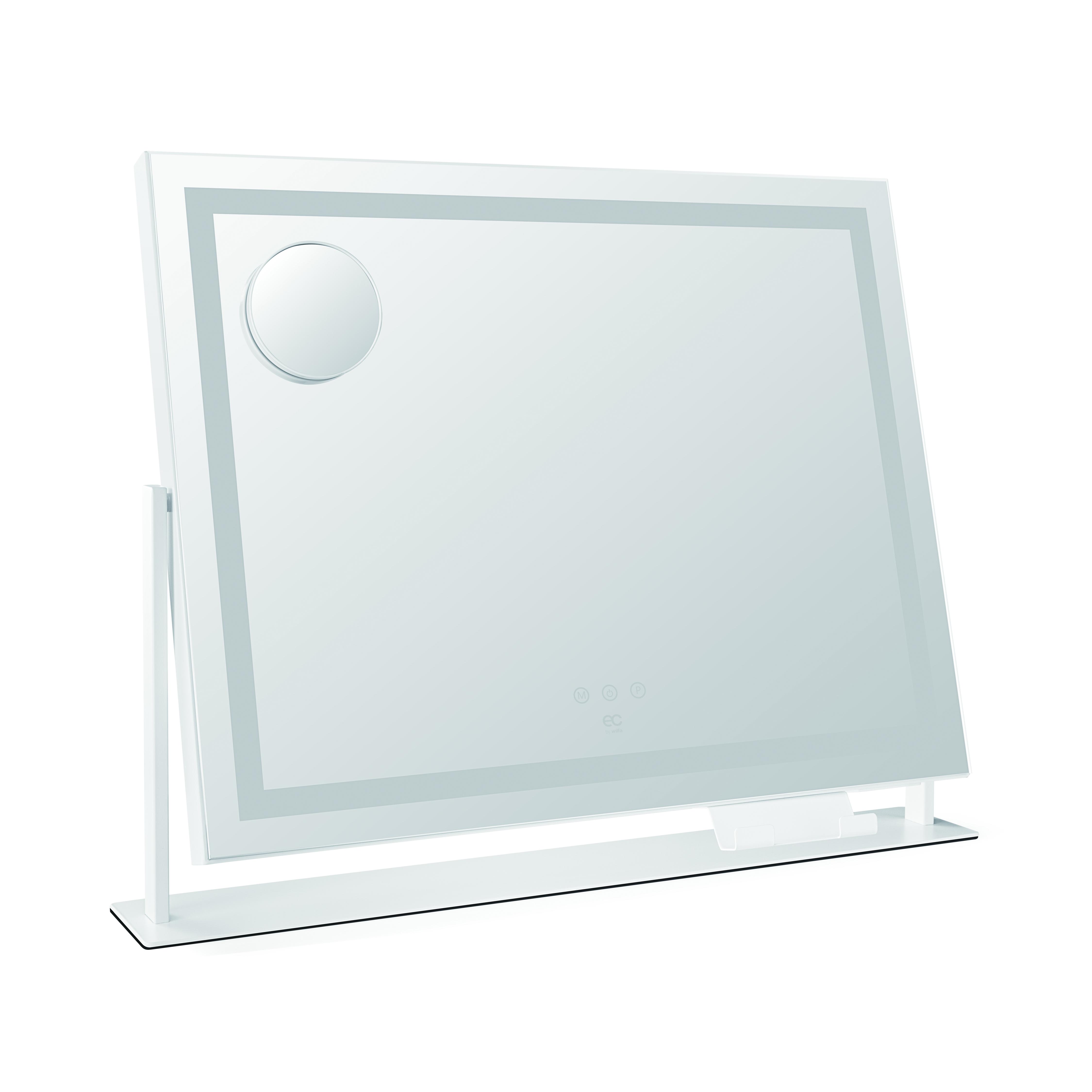 EC BY WILFA Schminkspiegel SPARKLE 58, rotierbarer Spiegel, LED, 58 × 46 cm, MI1W-D58, weiß