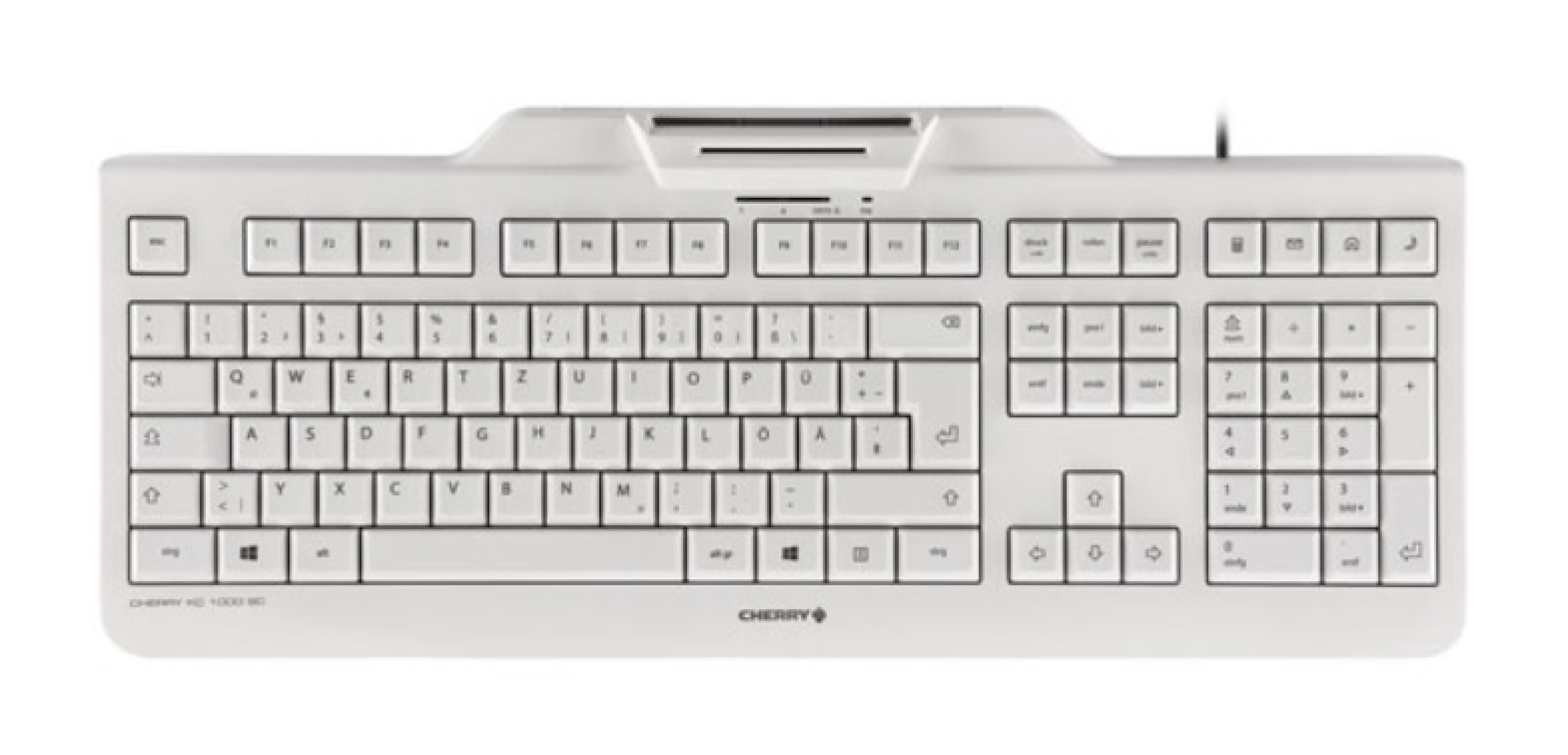 CHERRY KC1000SC Tastatur Wired CH 1.80m +SmartCard weiss/grau