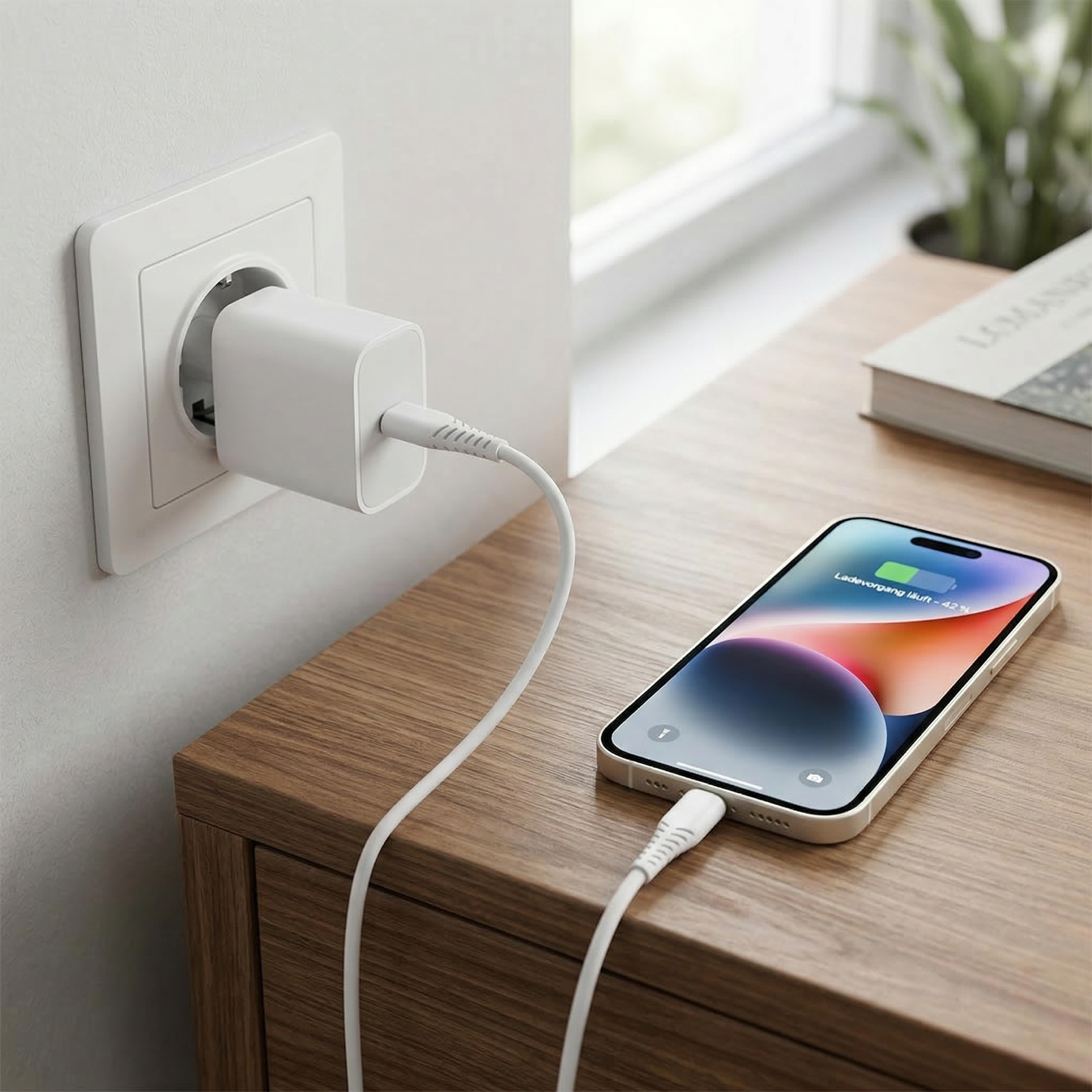 2GO USB Datenkabel USB-C 3.1 auf Lightning Basic Line 1m ws