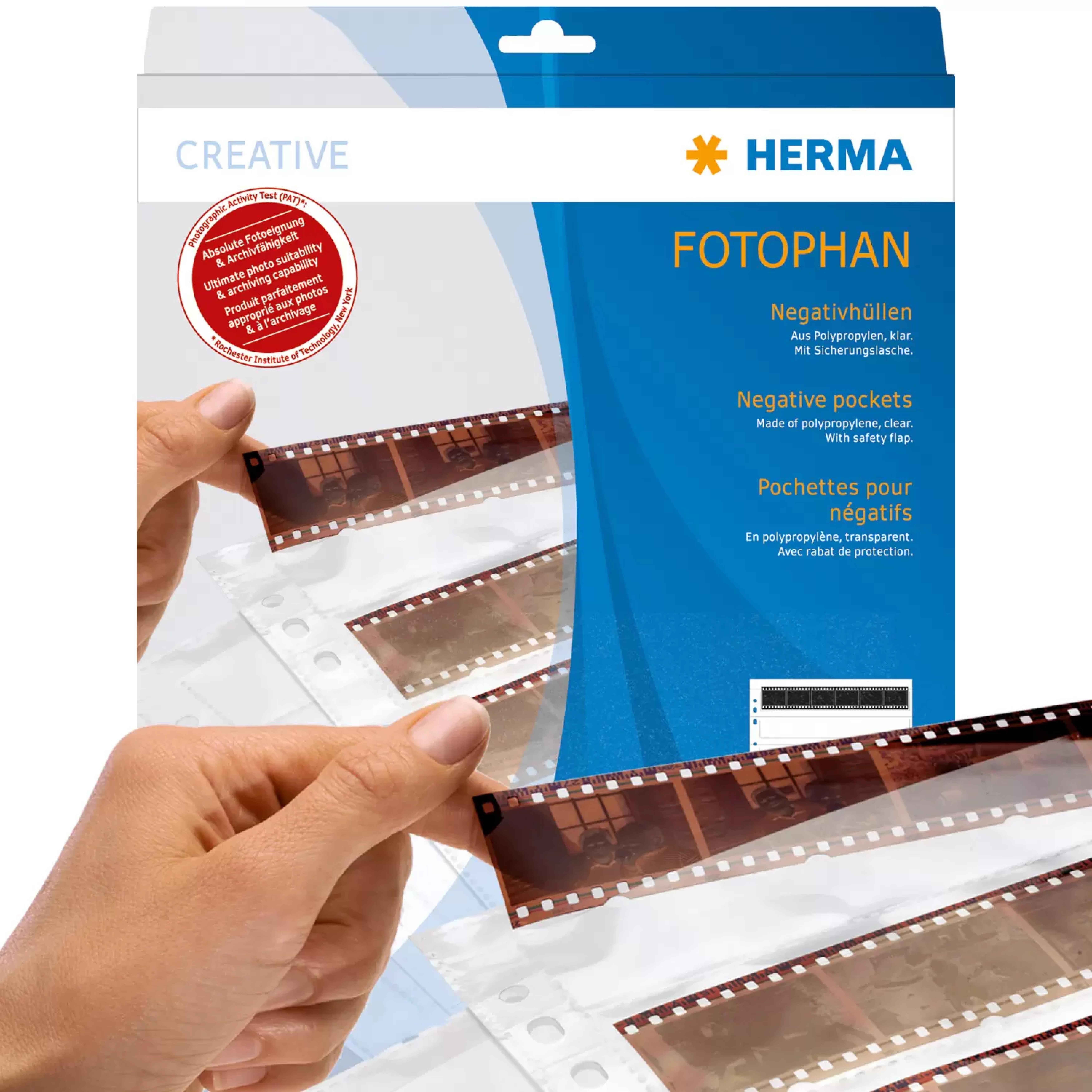 HERMA Negativhuellen transparent 4 Filmstreifen klar 100 St.