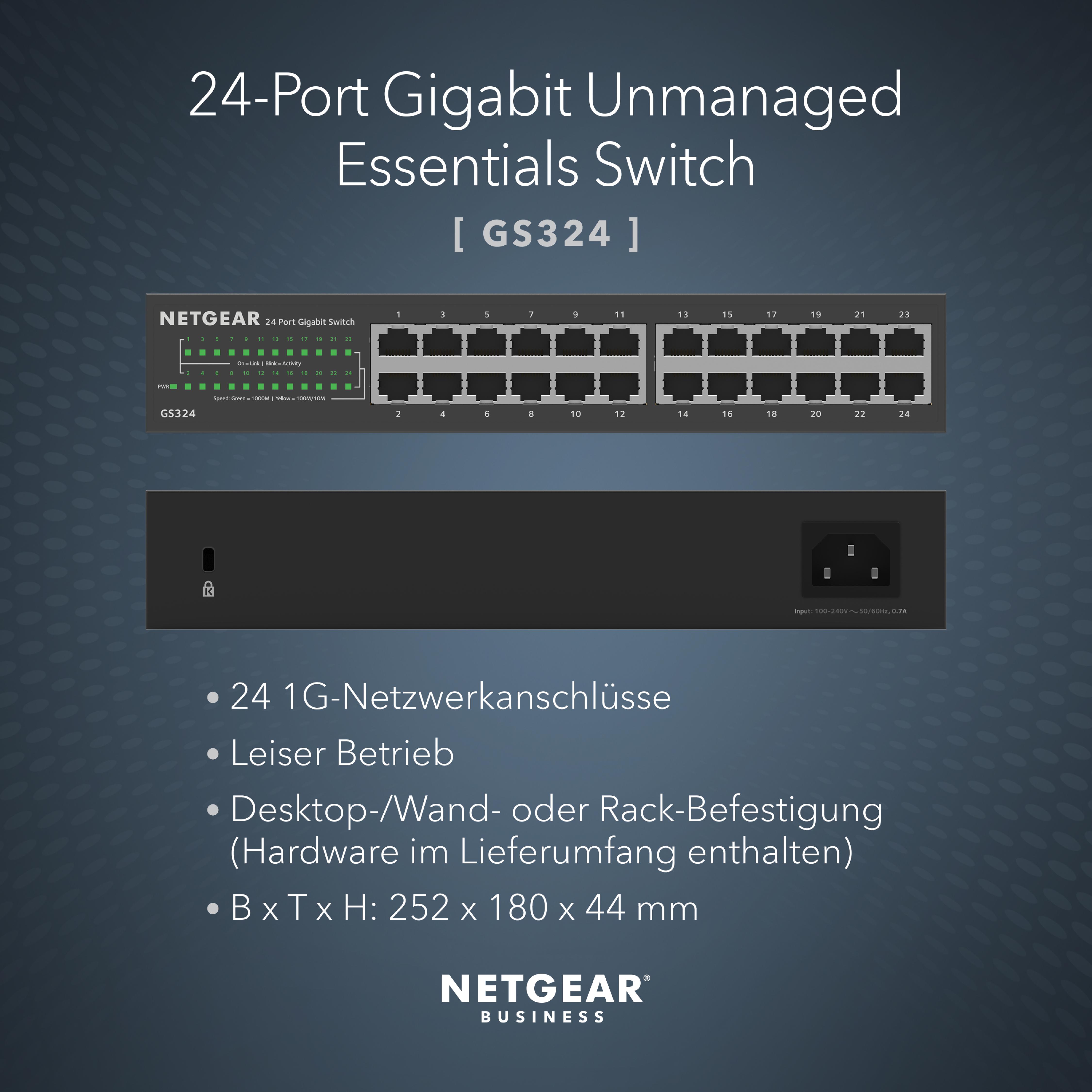 NETGEAR 24PT GE UNMANAGED SWITCH (GS324)