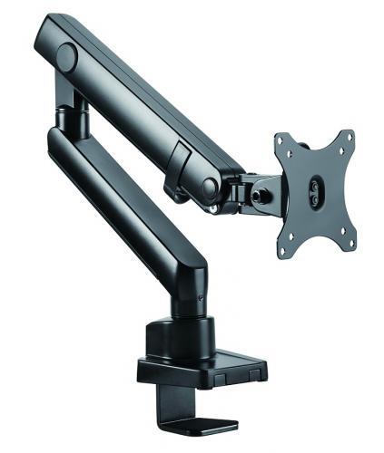 Schwarze verstellbare Monitorhalterung für Schreibtische