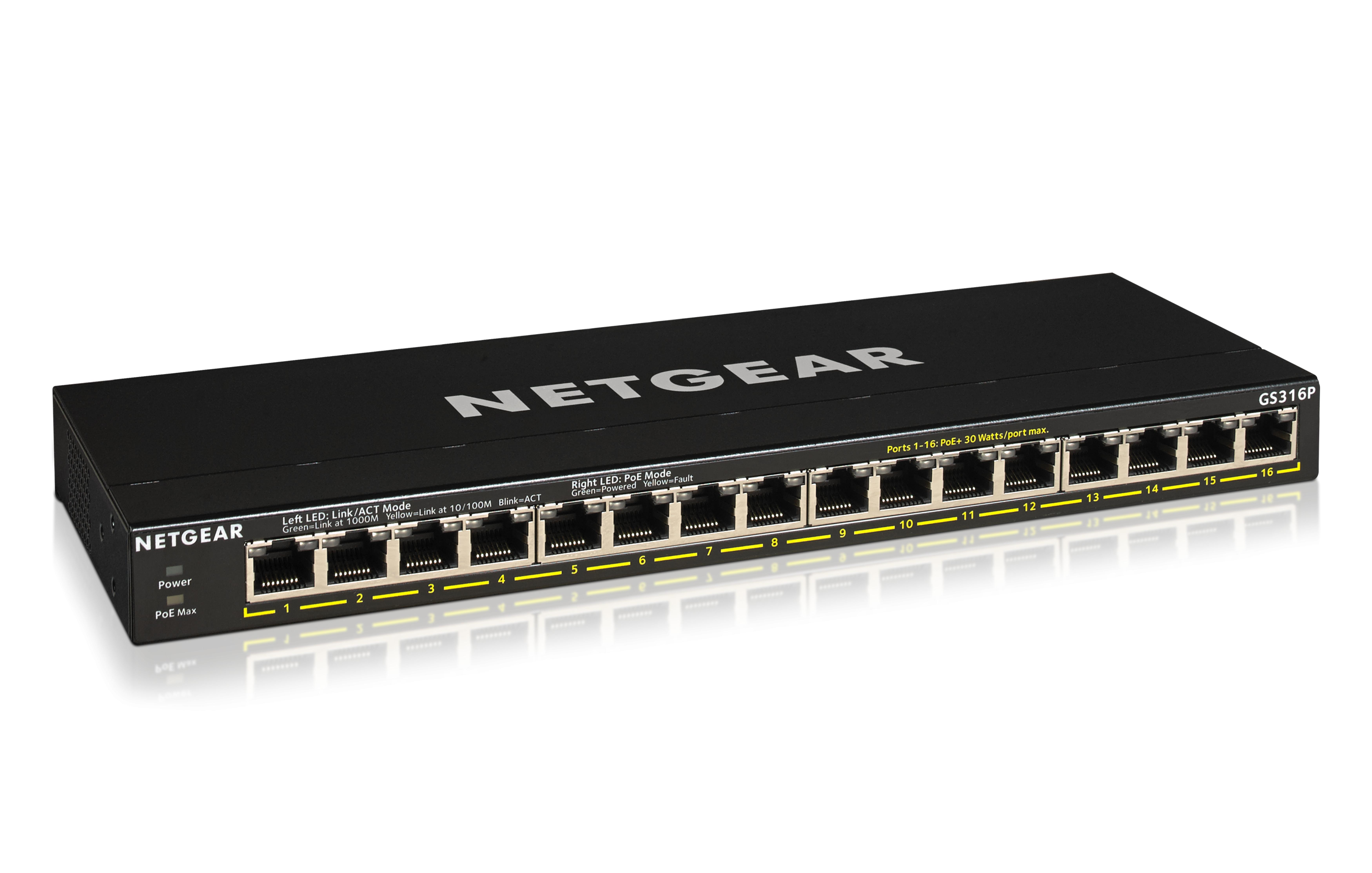 NETGEAR 16-Port GB PoE+ unmanaged Switch 115W mit FlexPoE