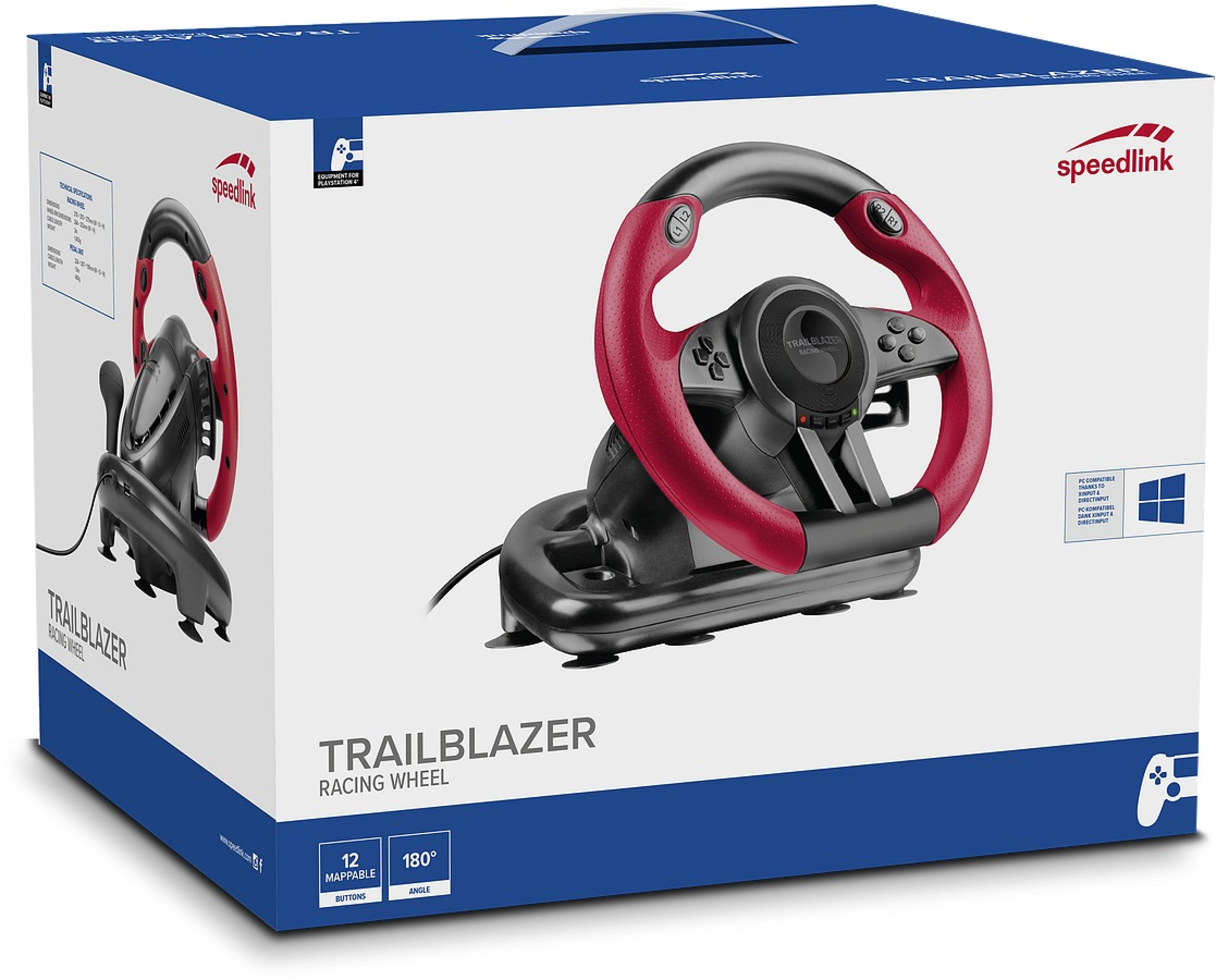 SPEEDLINK TRAILBLAZER Racing Wheel for PC/PS4/Xbox Series X/S/One/Switch 2/Switch/OLED, black